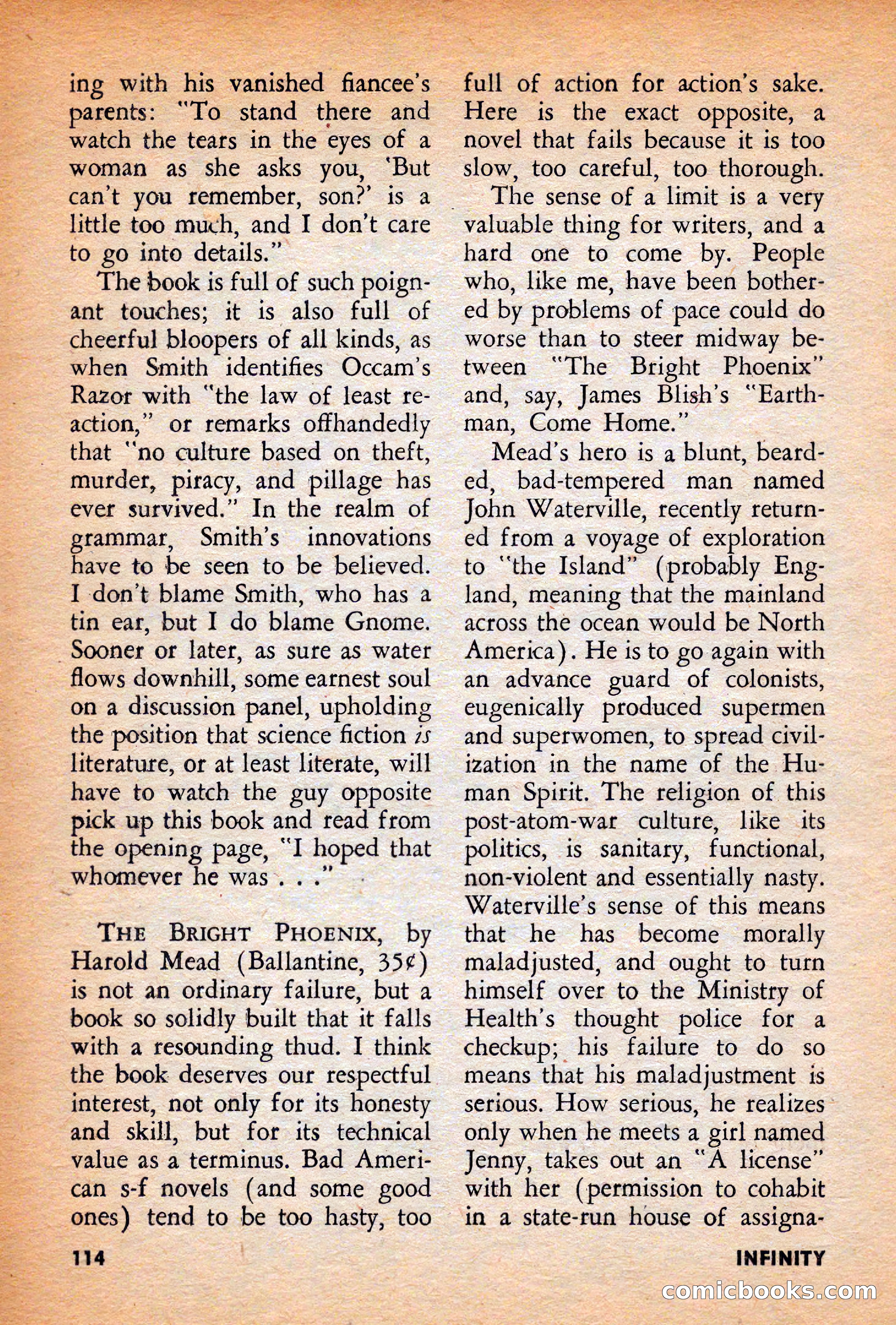 Infinity Science Fiction, December 1956 — page 114 of 132