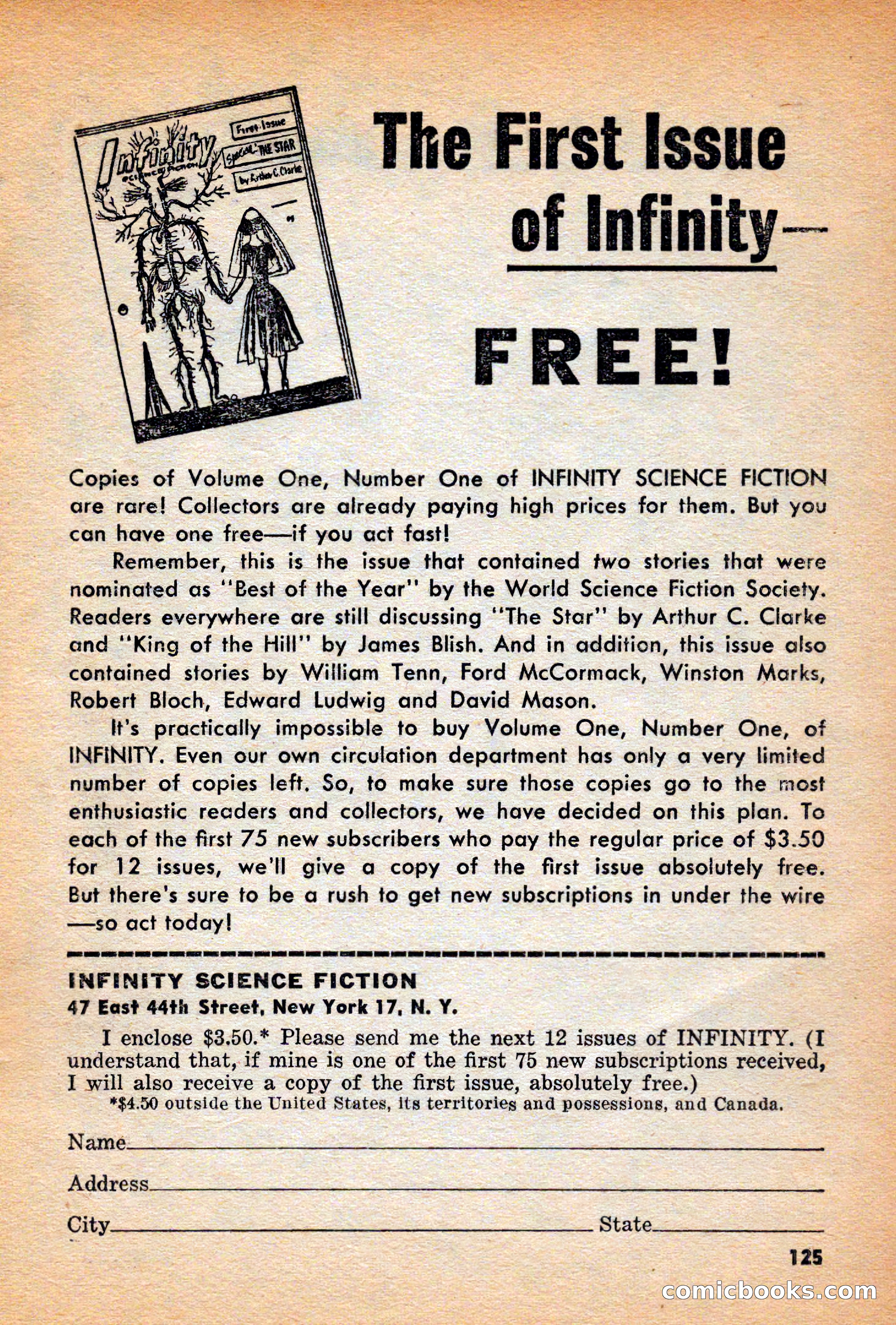 Infinity Science Fiction, December 1956 — page 125 of 132
