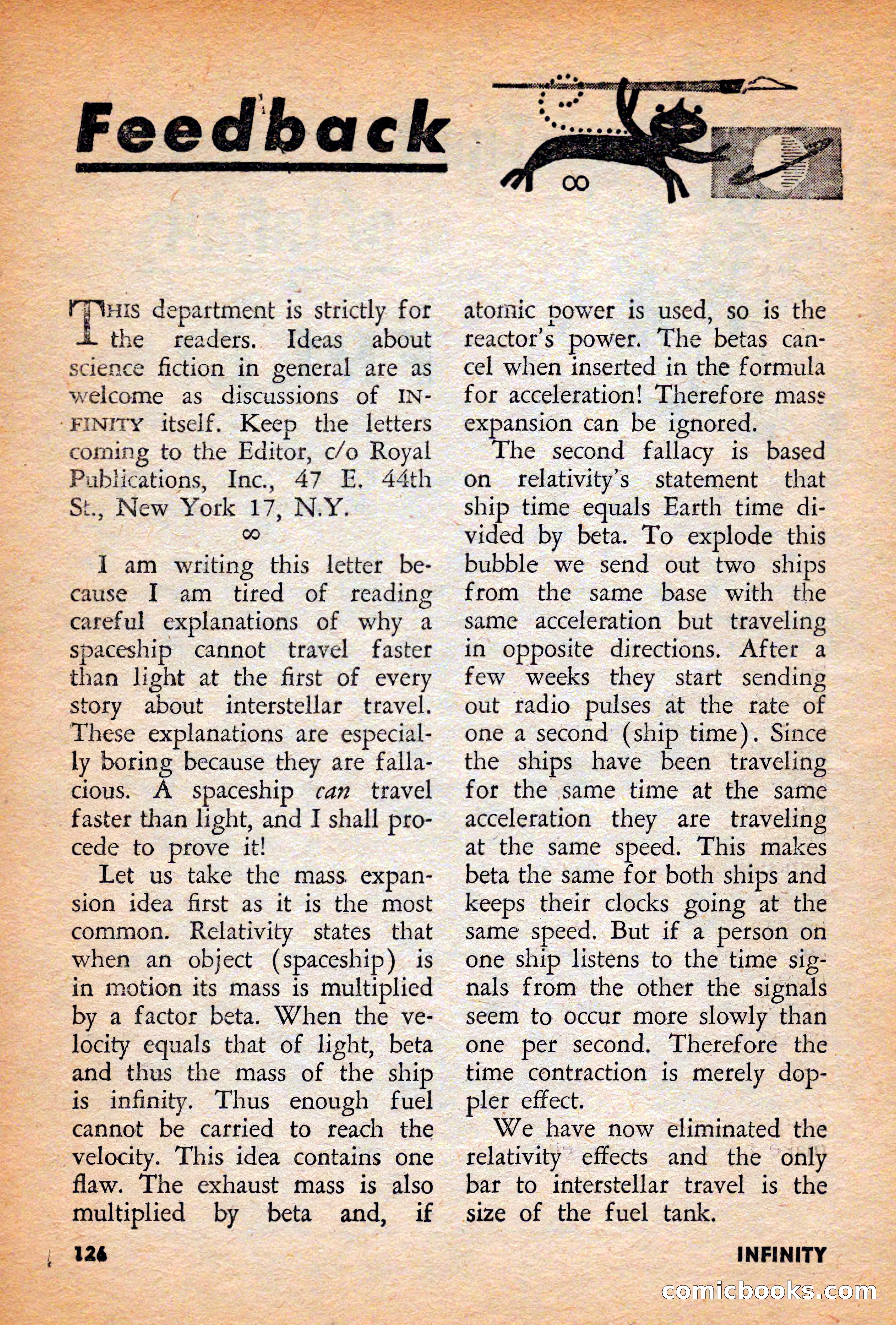 Infinity Science Fiction, December 1956 — page 126 of 132