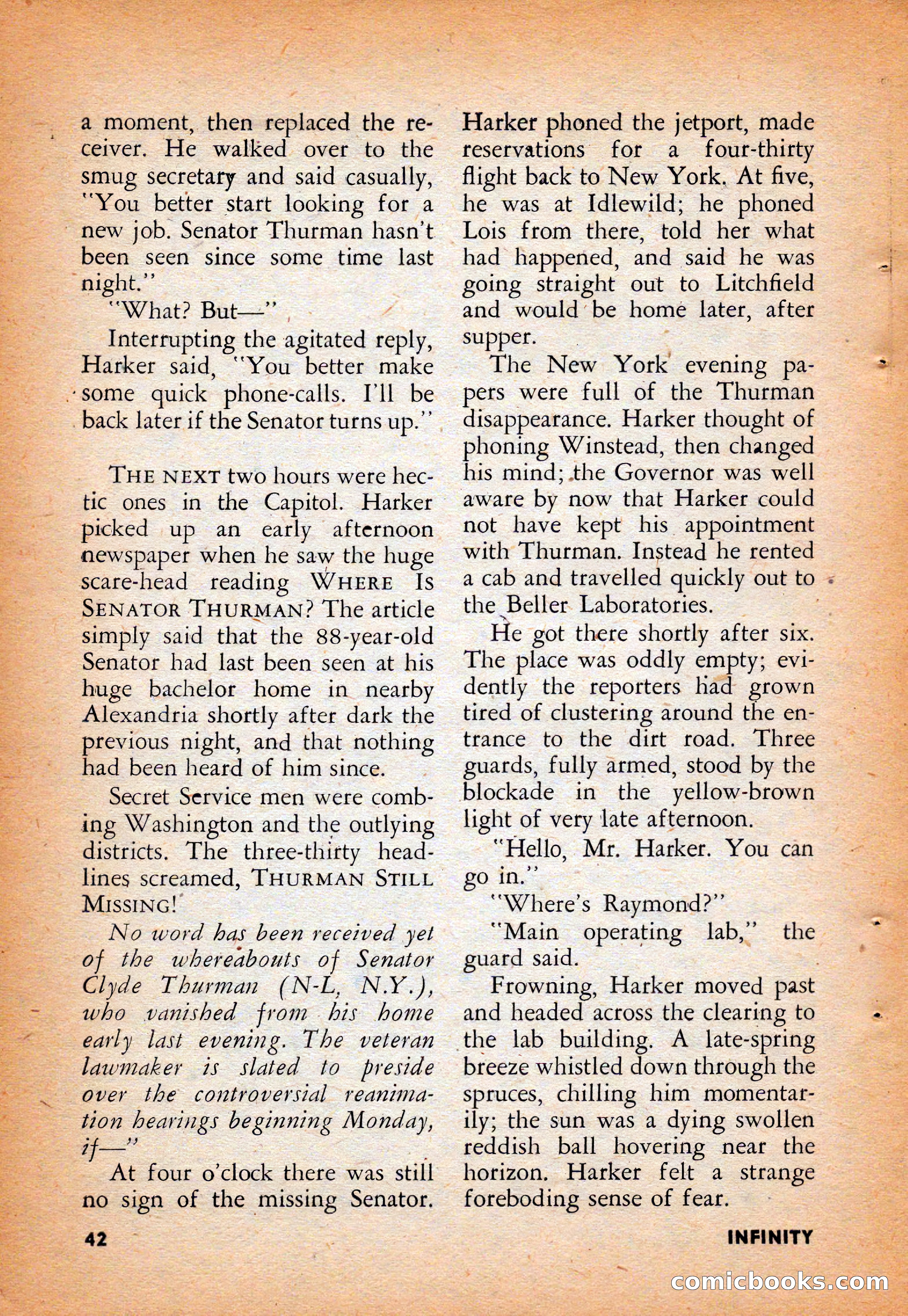 Infinity Science Fiction, August 1958 — page 42 of 132