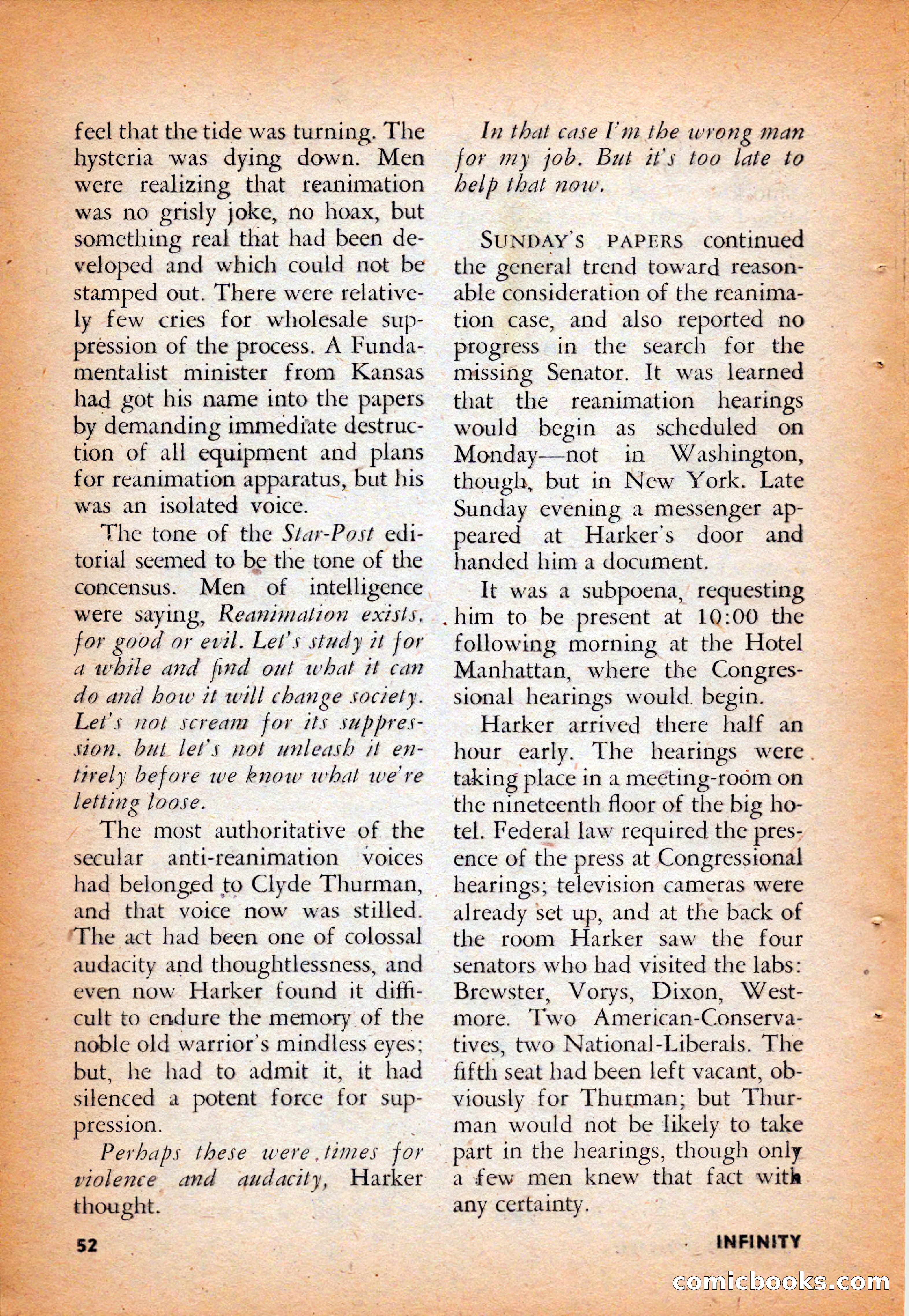 Infinity Science Fiction, August 1958 — page 52 of 132