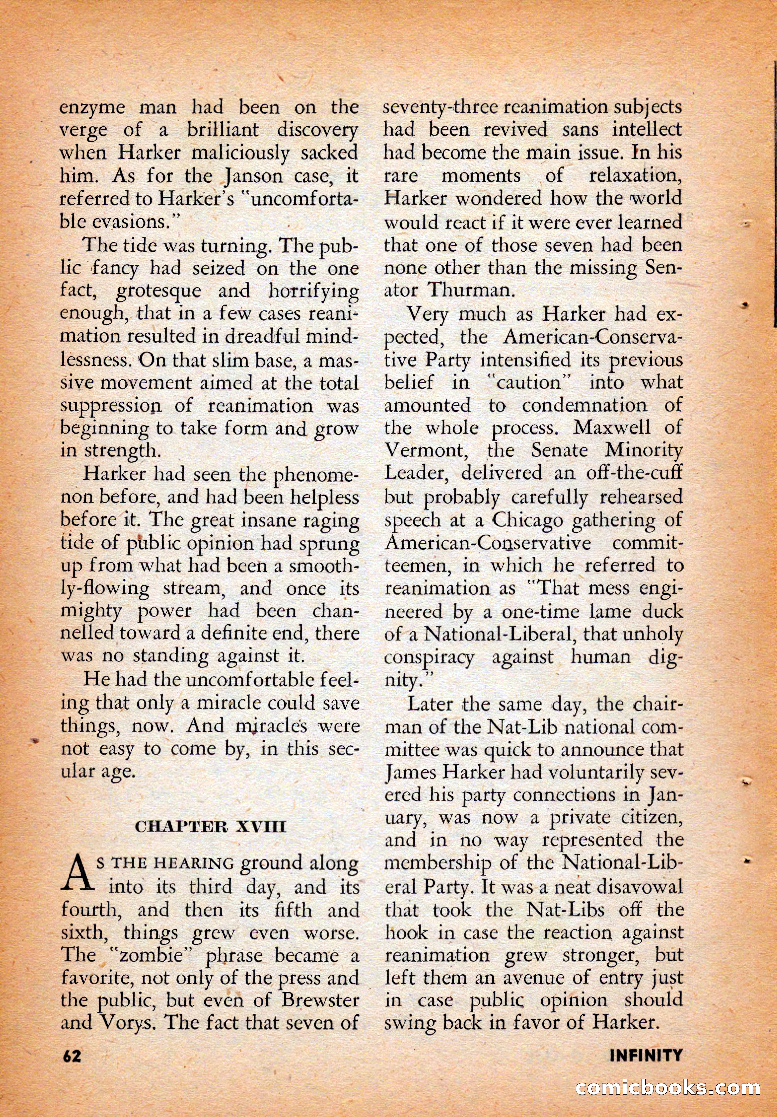 Infinity Science Fiction, August 1958 — page 62 of 132
