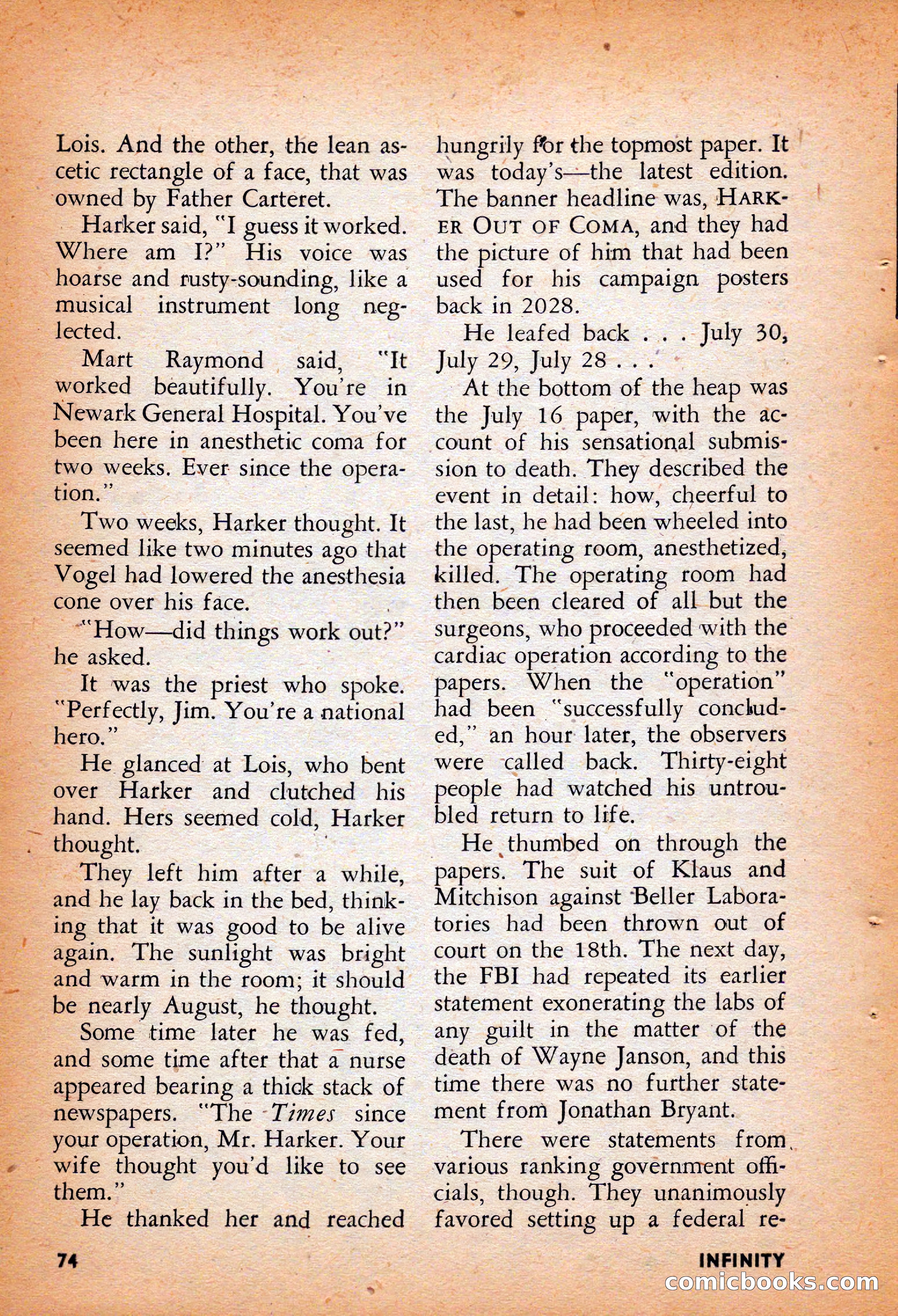 Infinity Science Fiction, August 1958 — page 74 of 132