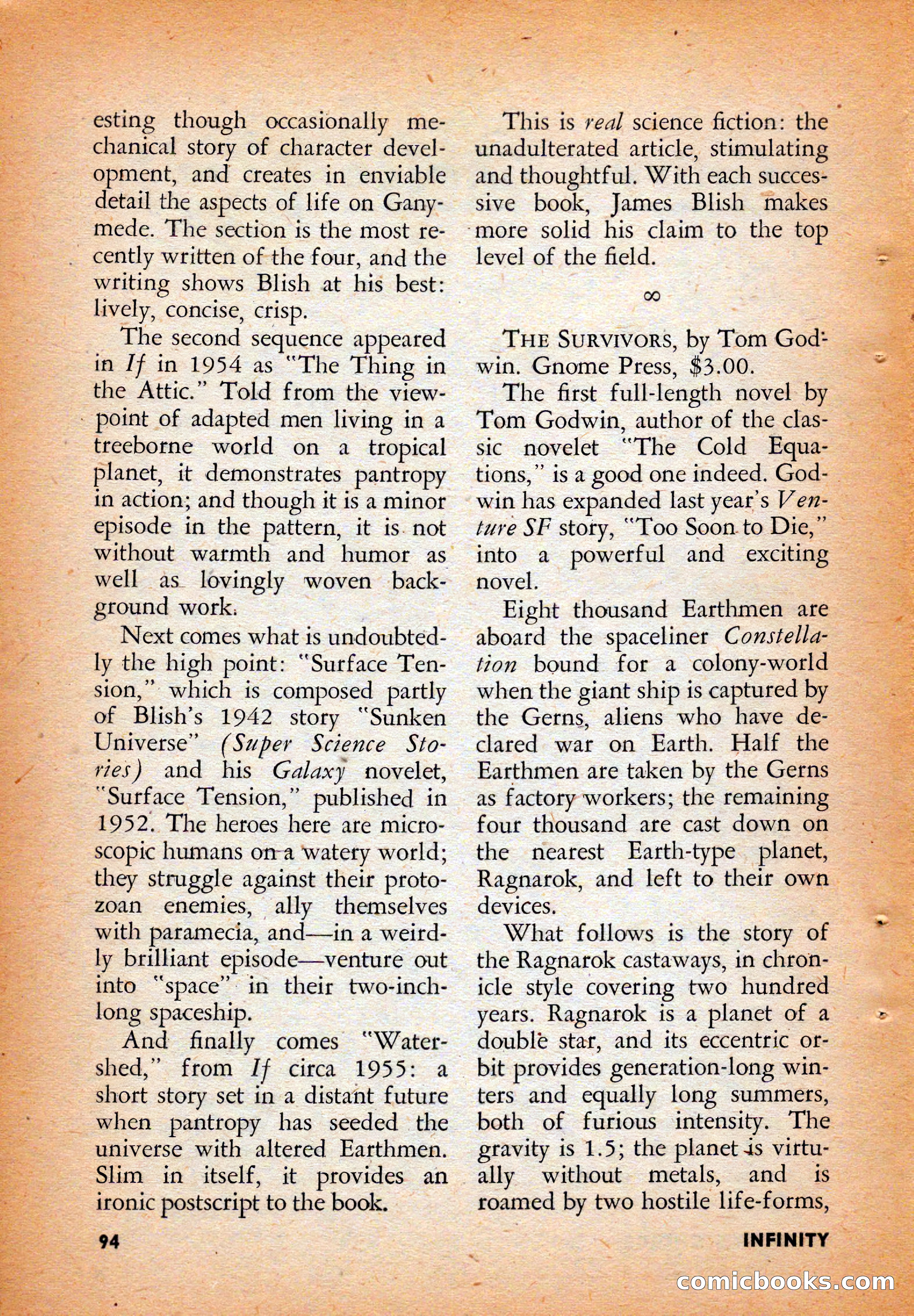 Infinity Science Fiction, August 1958 — page 94 of 132