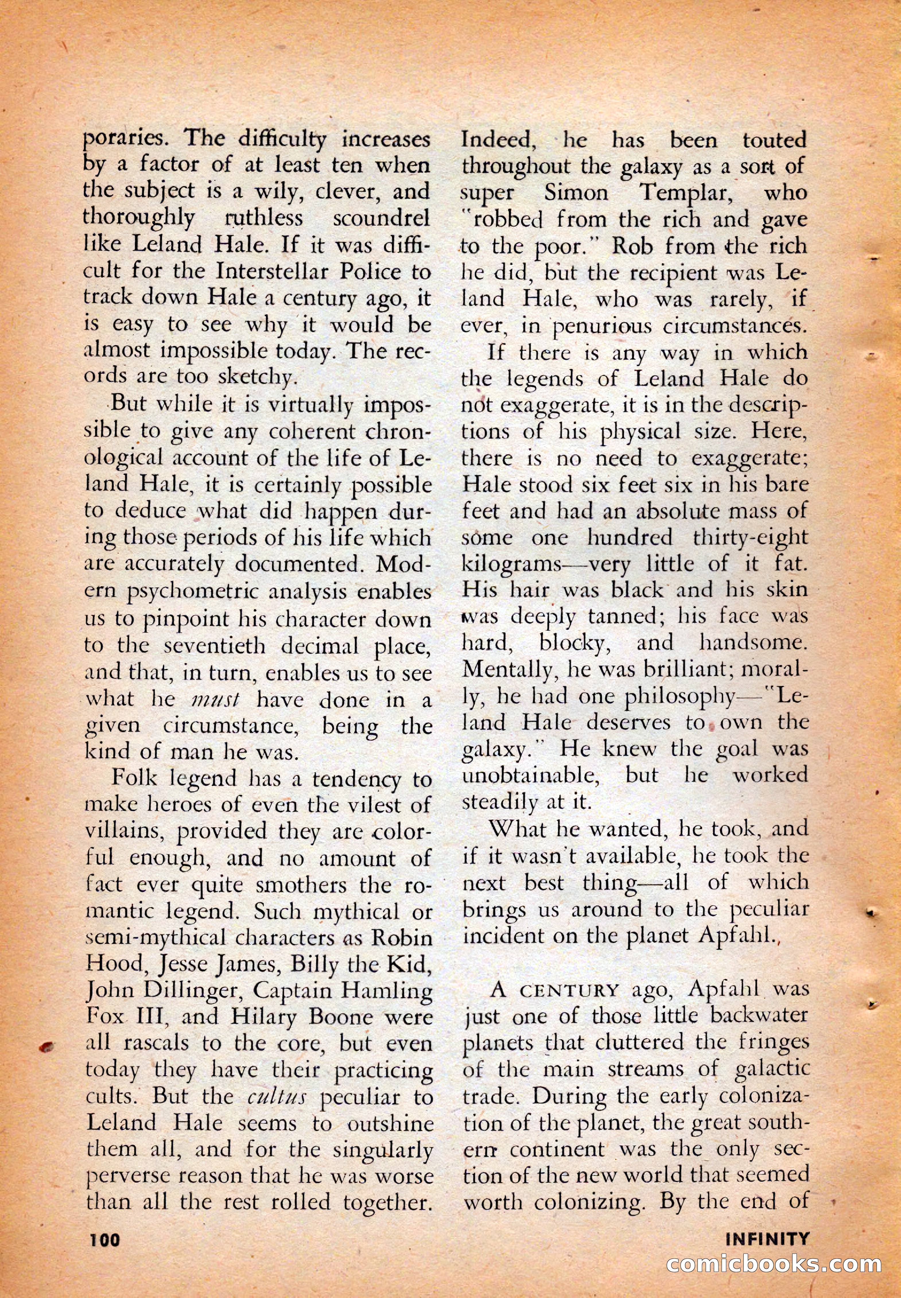 Infinity Science Fiction, August 1958 — page 100 of 132