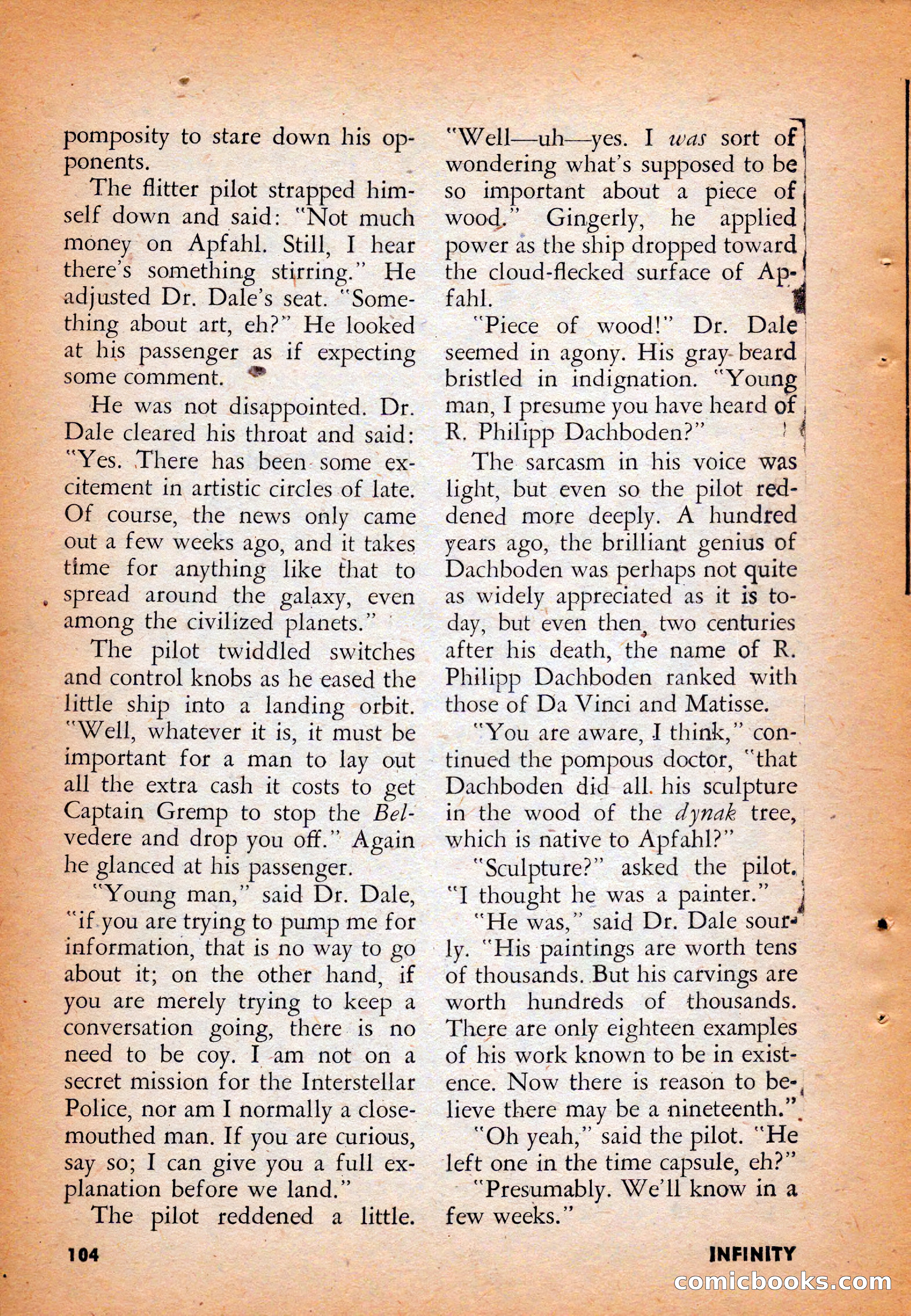 Infinity Science Fiction, August 1958 — page 104 of 132