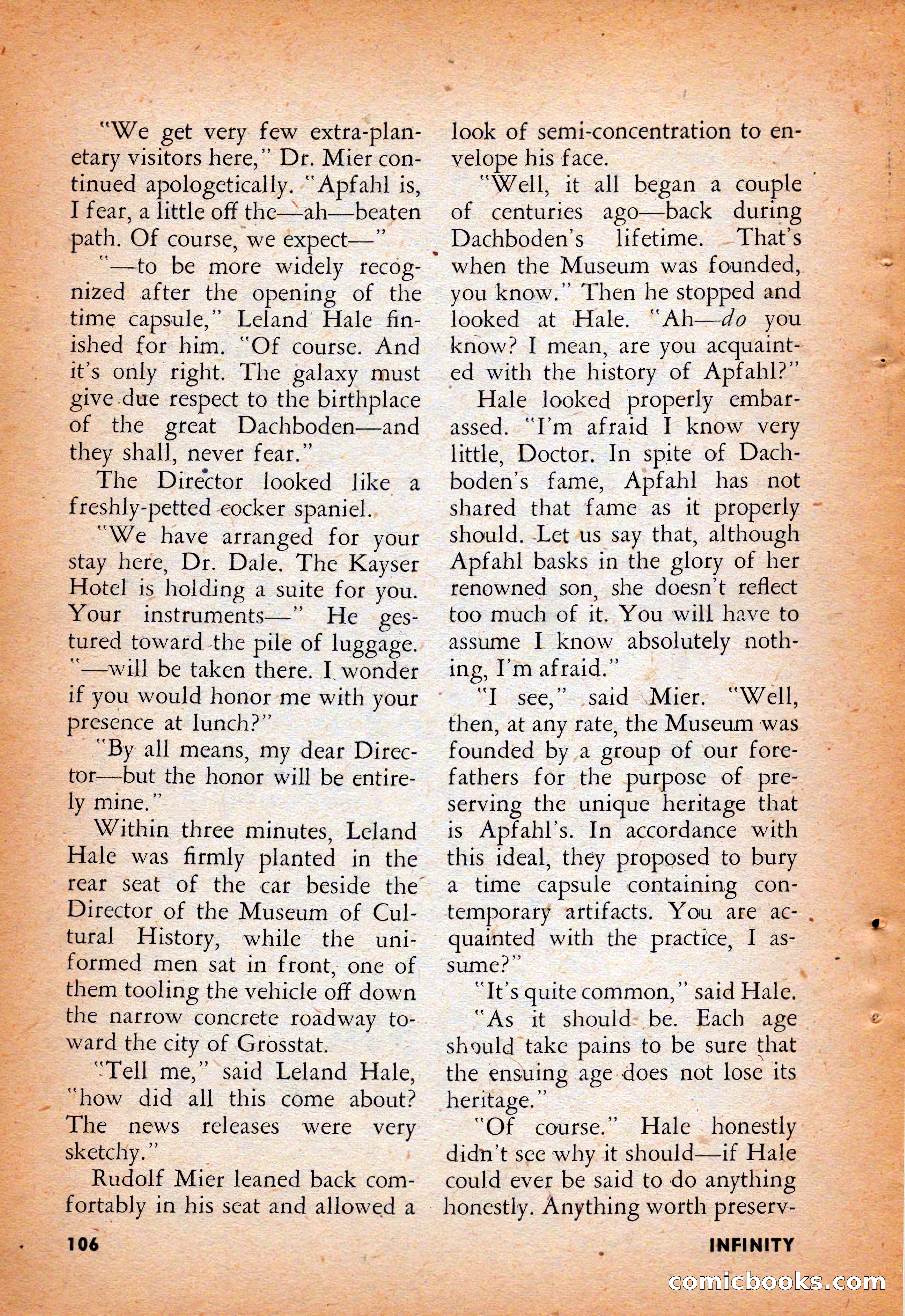 Infinity Science Fiction, August 1958 — page 106 of 132