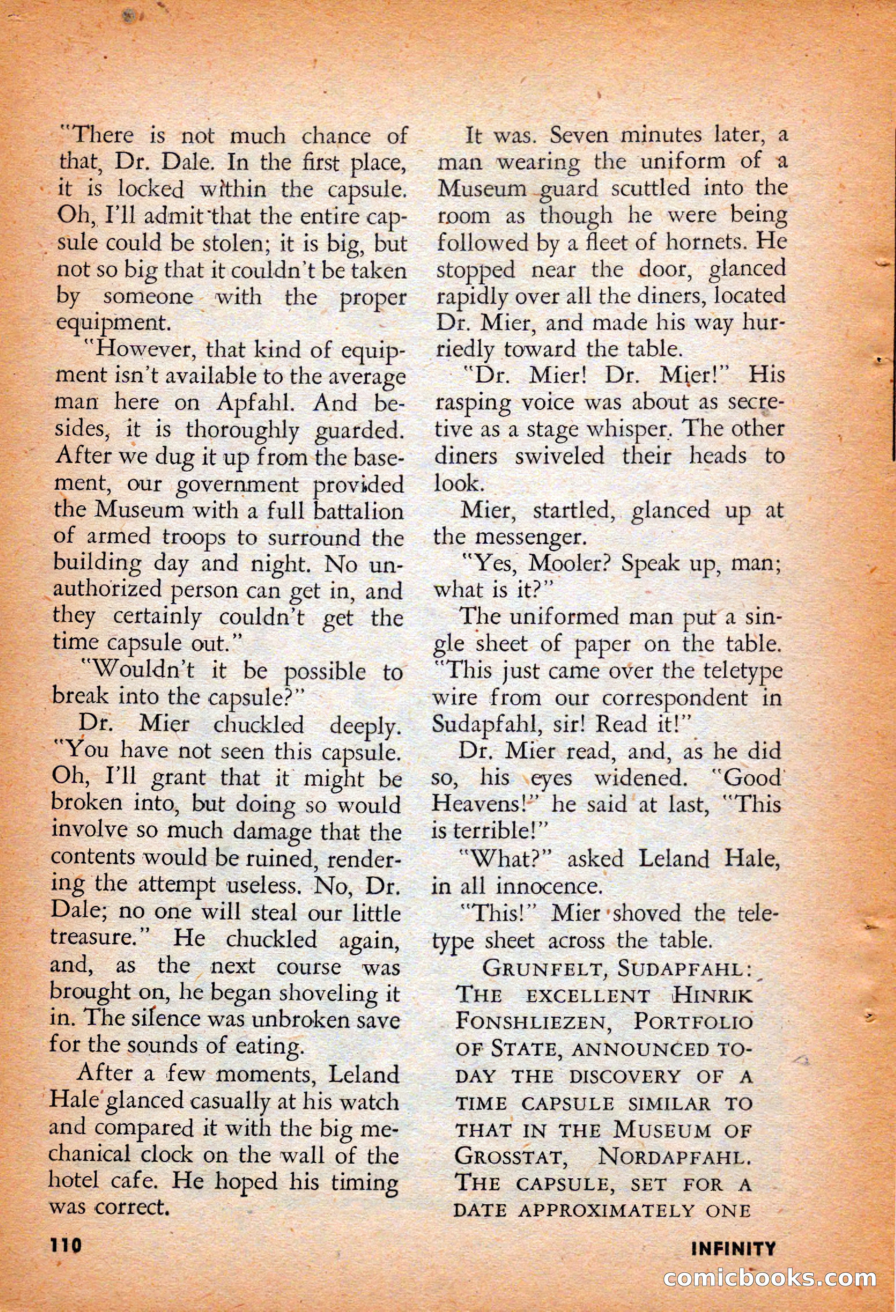Infinity Science Fiction, August 1958 — page 110 of 132