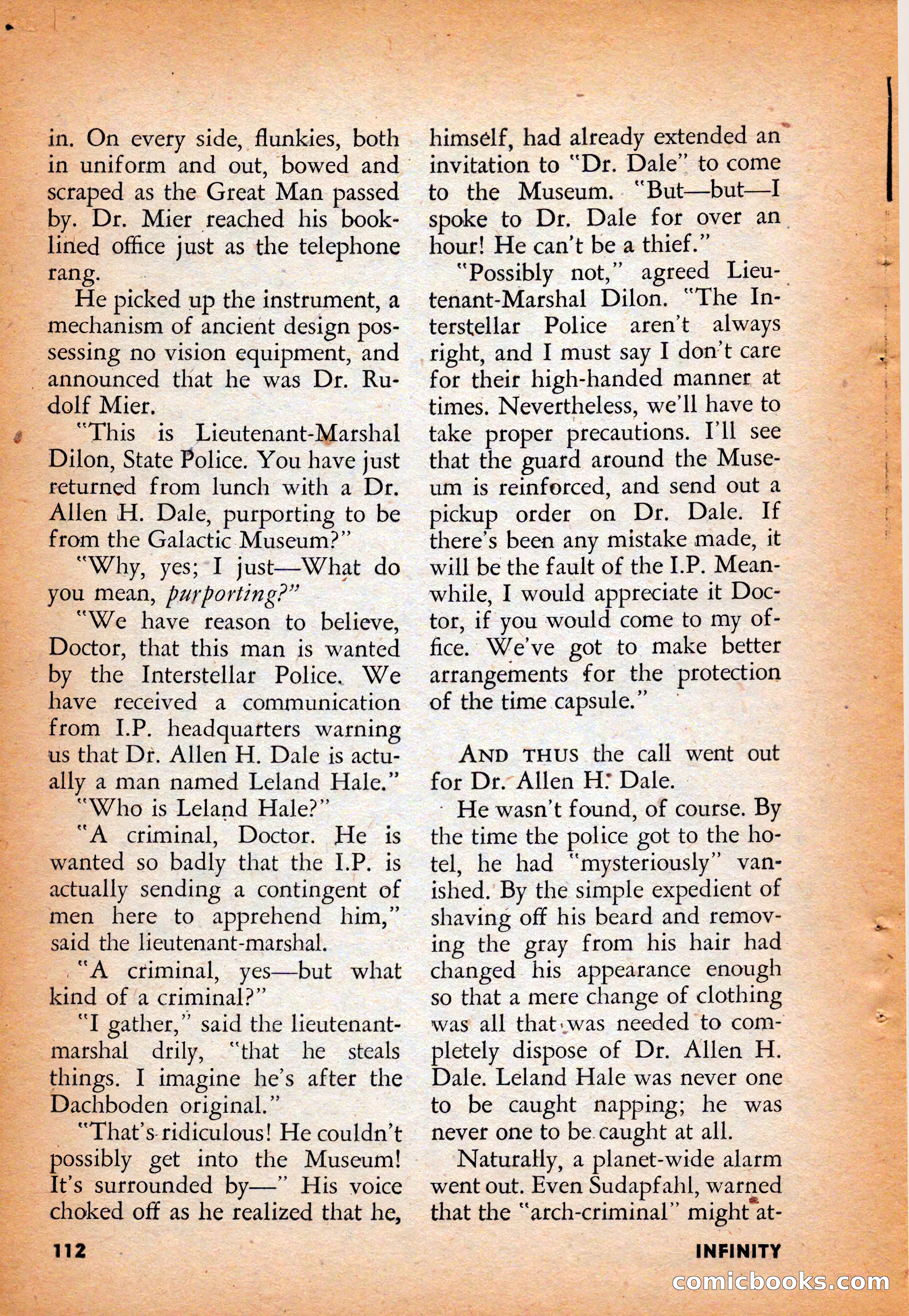 Infinity Science Fiction, August 1958 — page 112 of 132