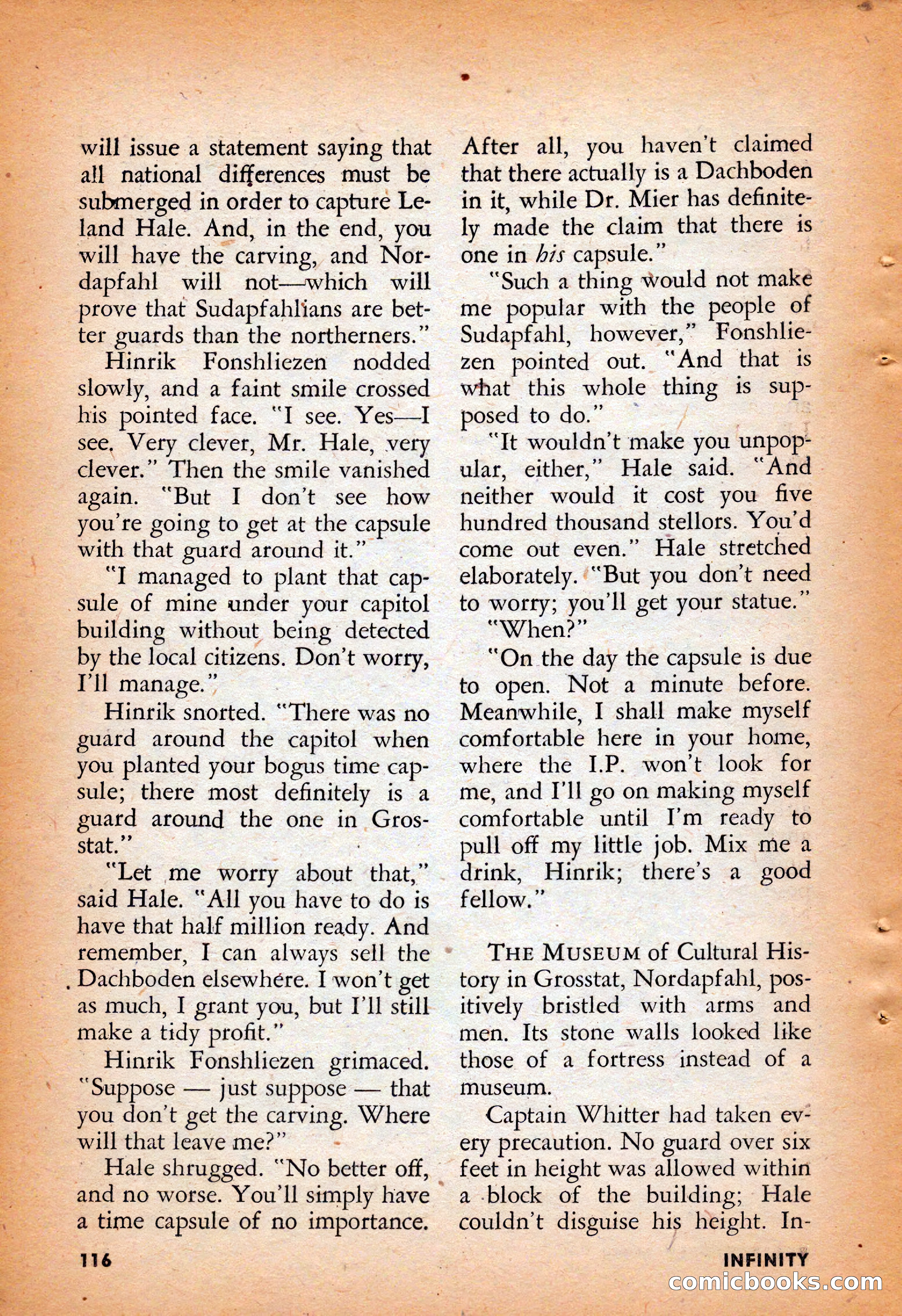 Infinity Science Fiction, August 1958 — page 116 of 132