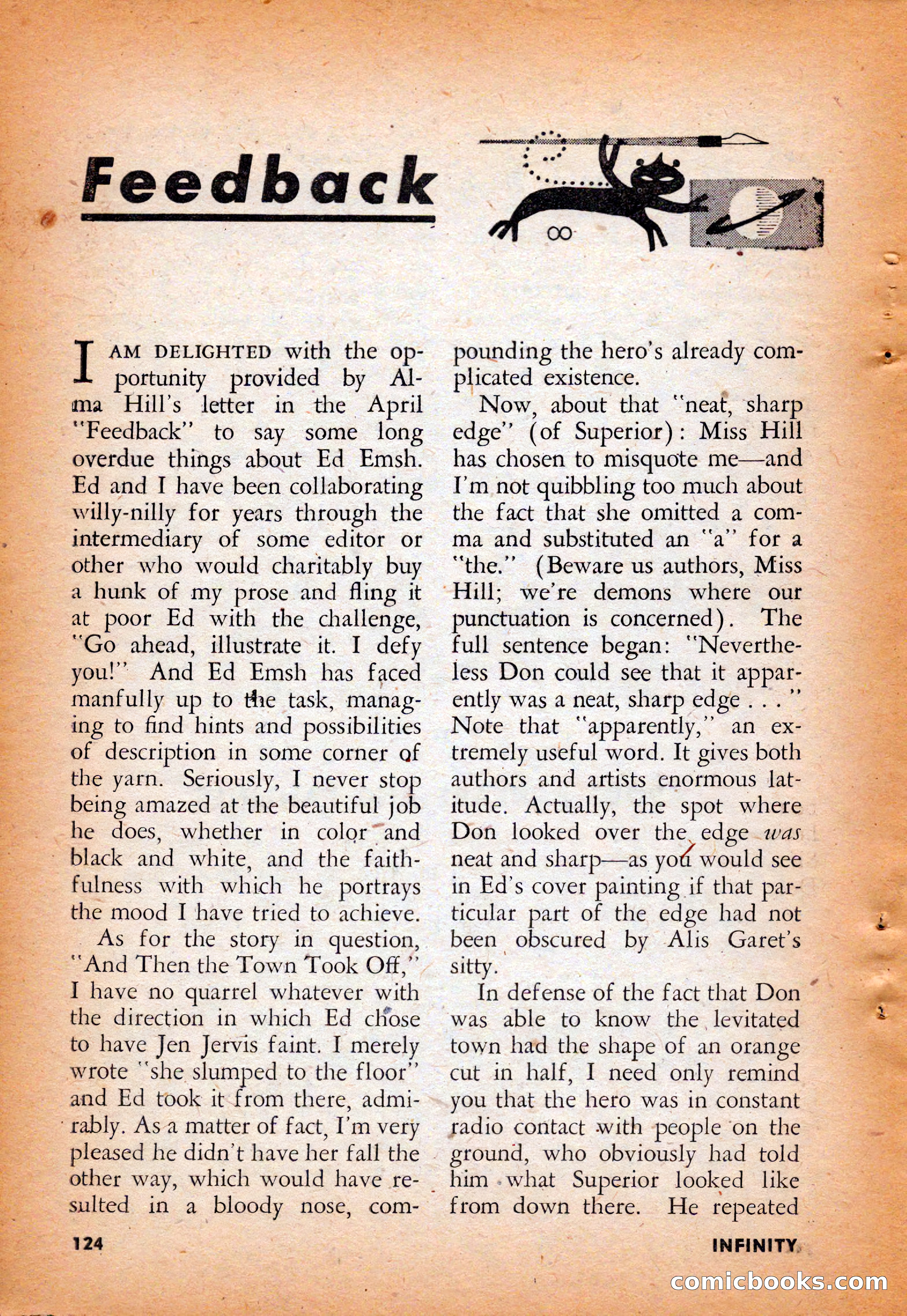 Infinity Science Fiction, August 1958 — page 124 of 132