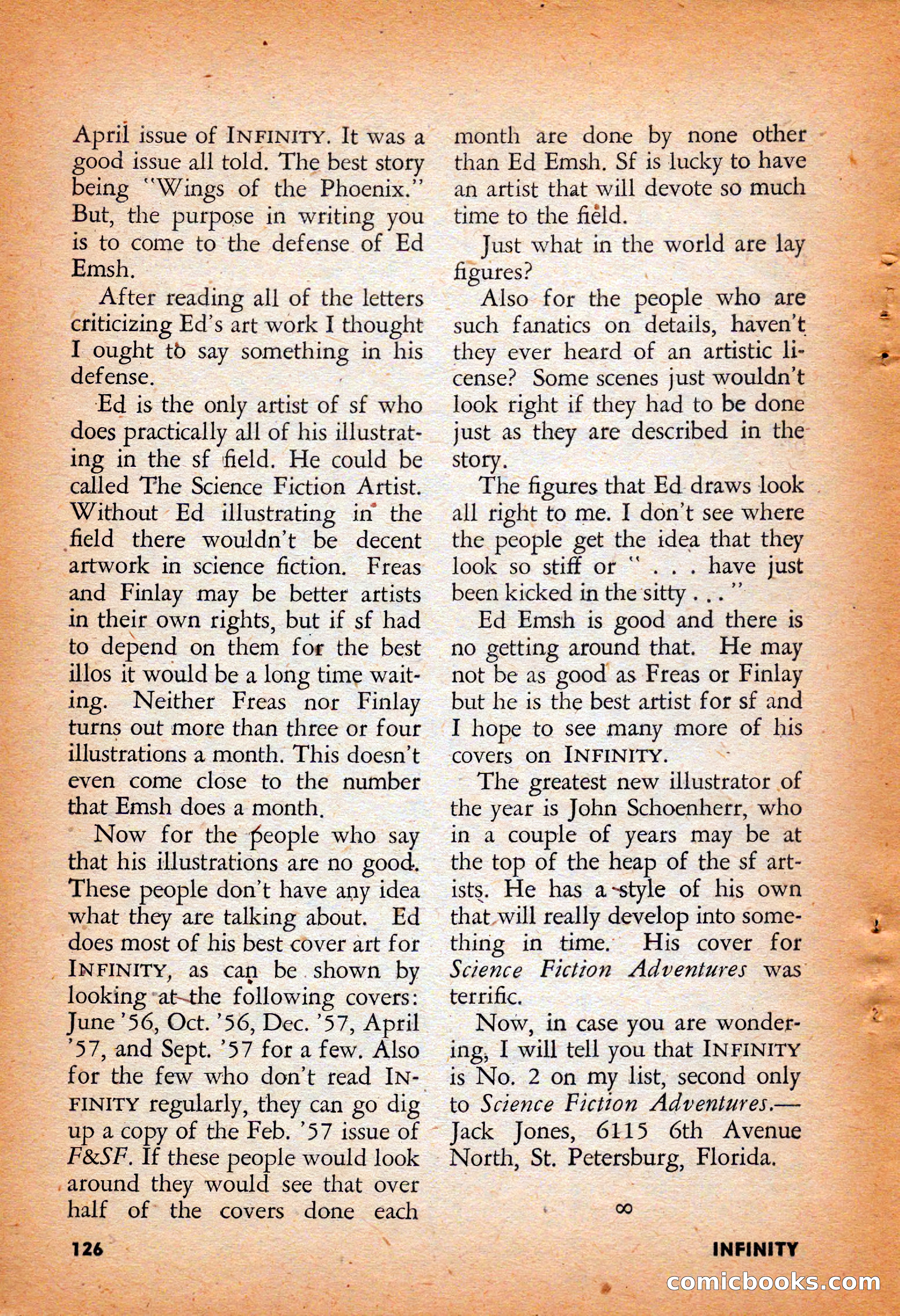Infinity Science Fiction, August 1958 — page 126 of 132