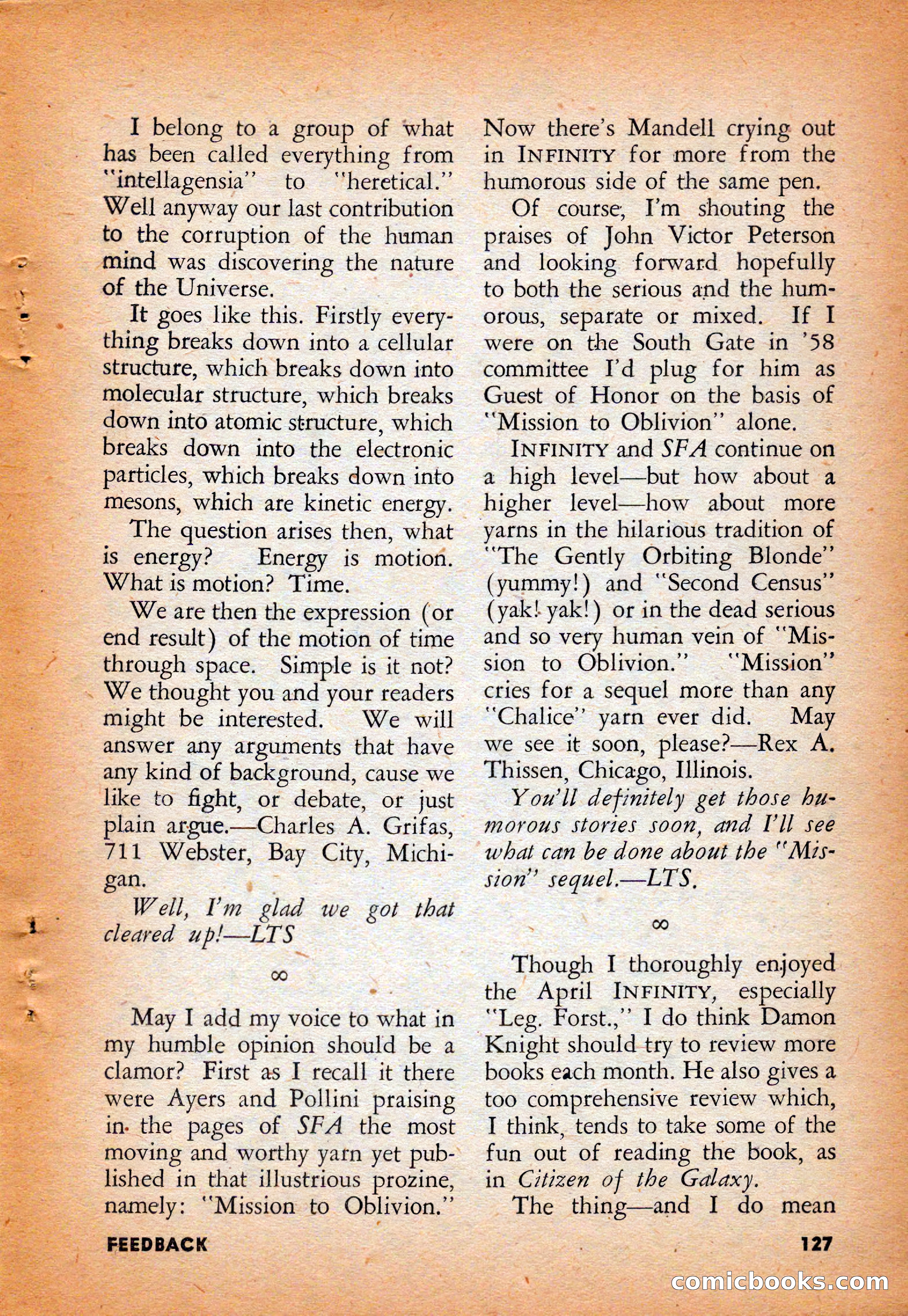 Infinity Science Fiction, August 1958 — page 127 of 132