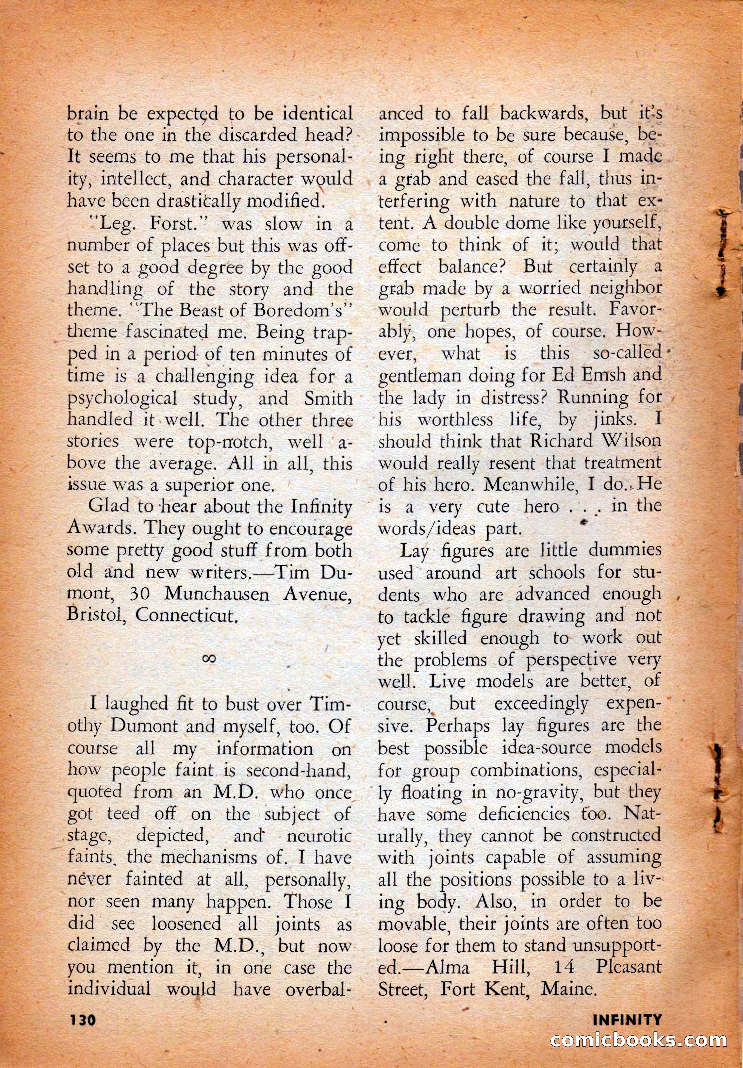 Infinity Science Fiction, August 1958 — page 130 of 132