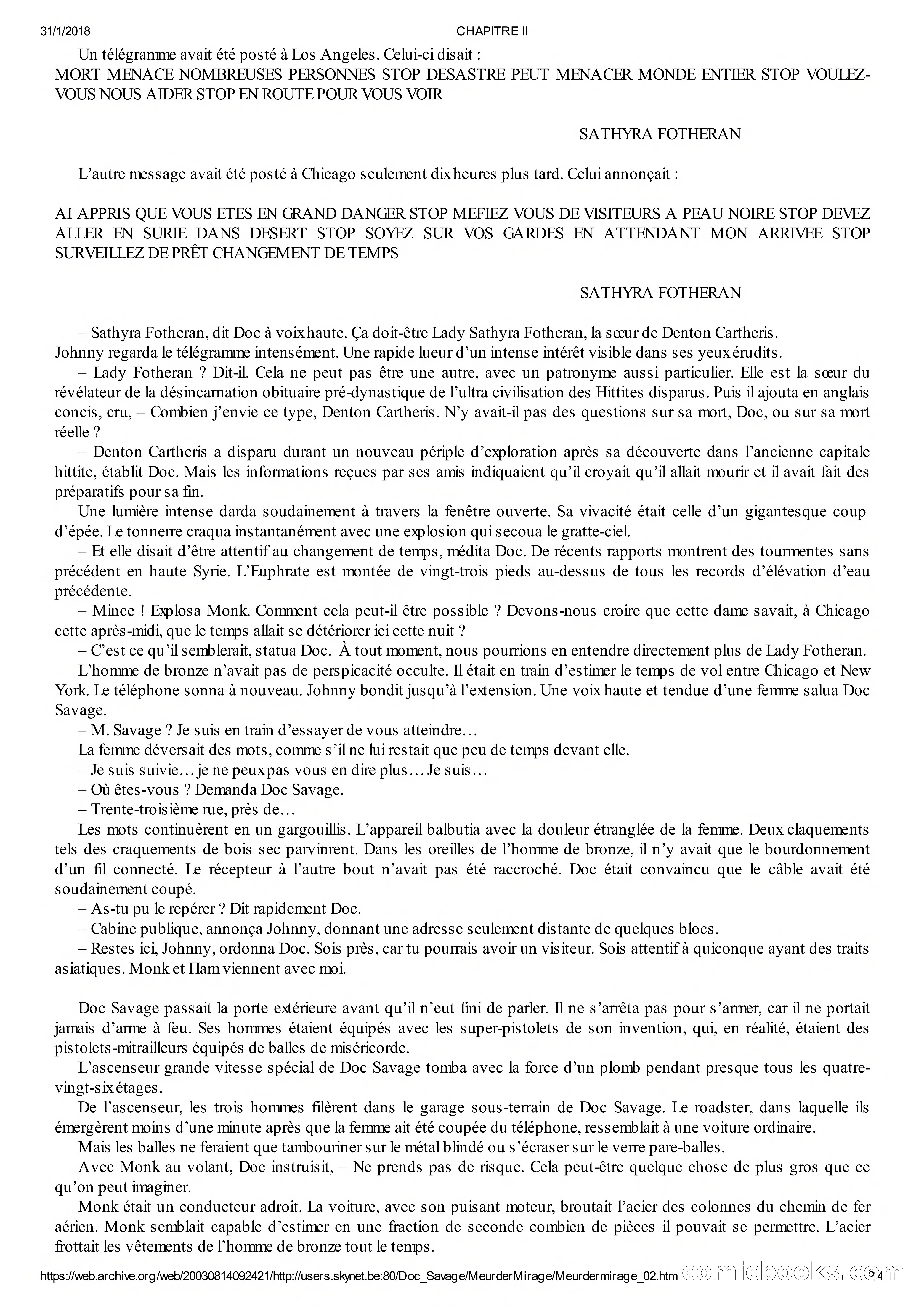 Doc Savage en Français: Le Mirage De La Mort — page 8 of 76