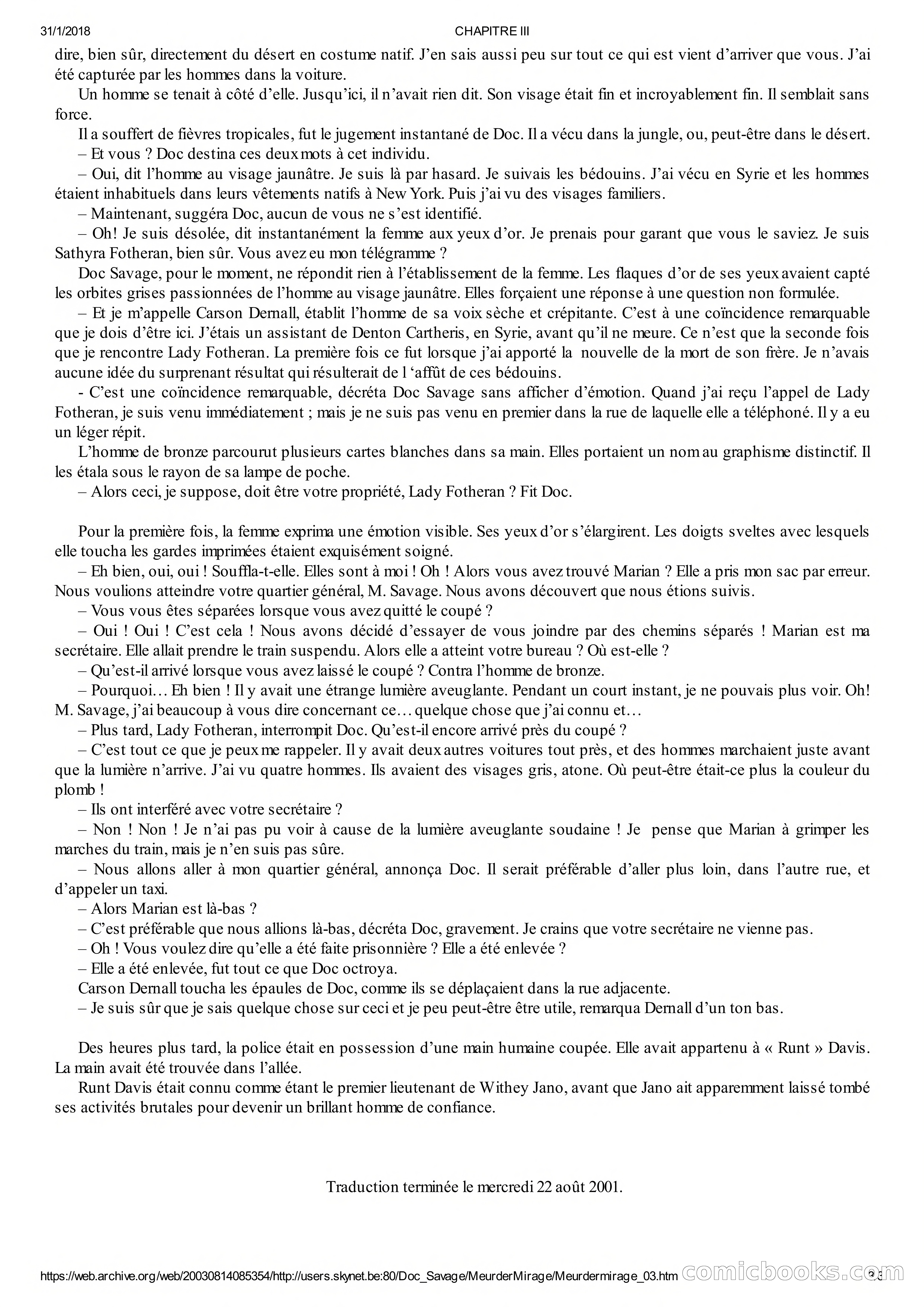 Doc Savage en Français: Le Mirage De La Mort — page 13 of 76