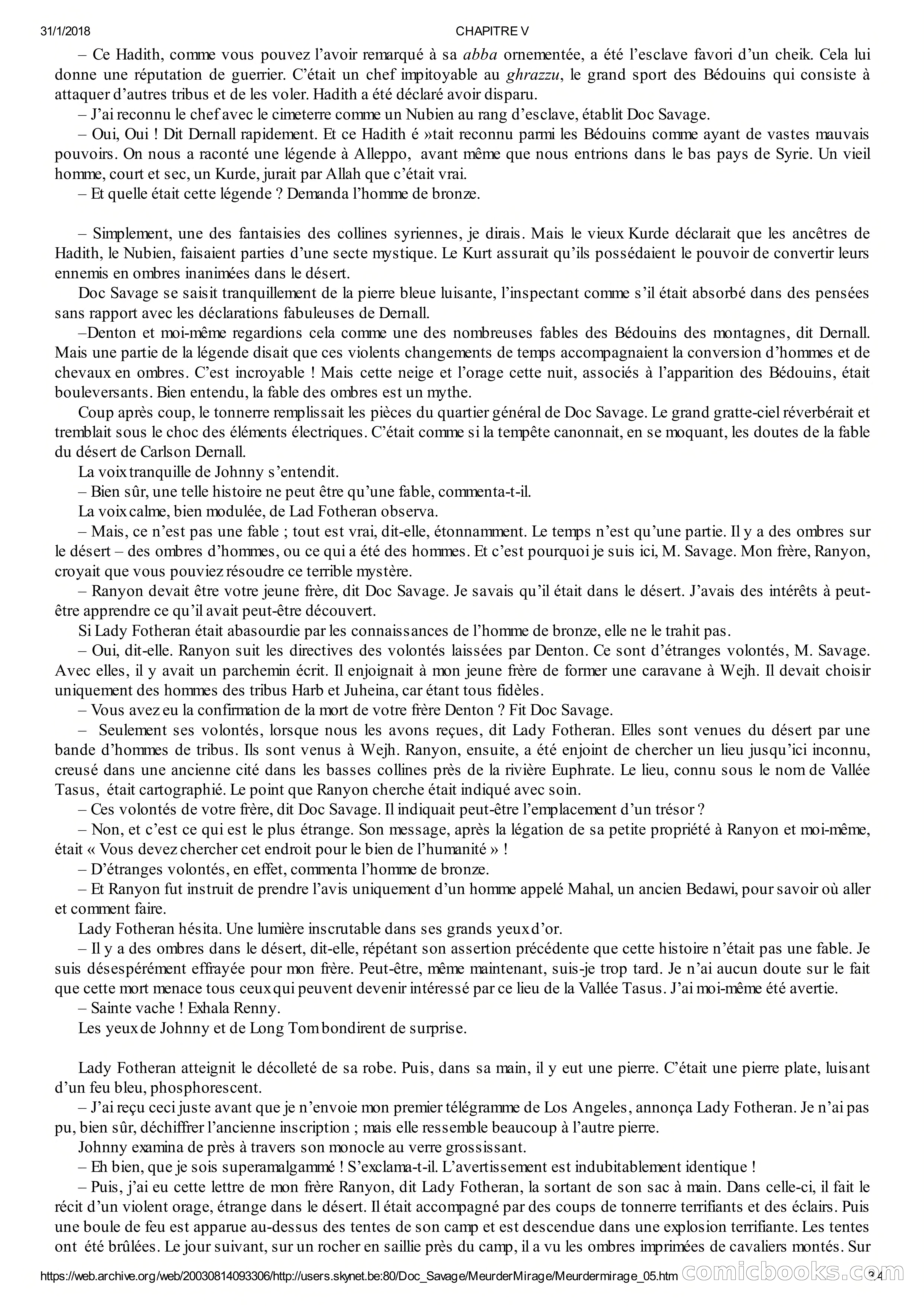 Doc Savage en Français: Le Mirage De La Mort — page 18 of 76