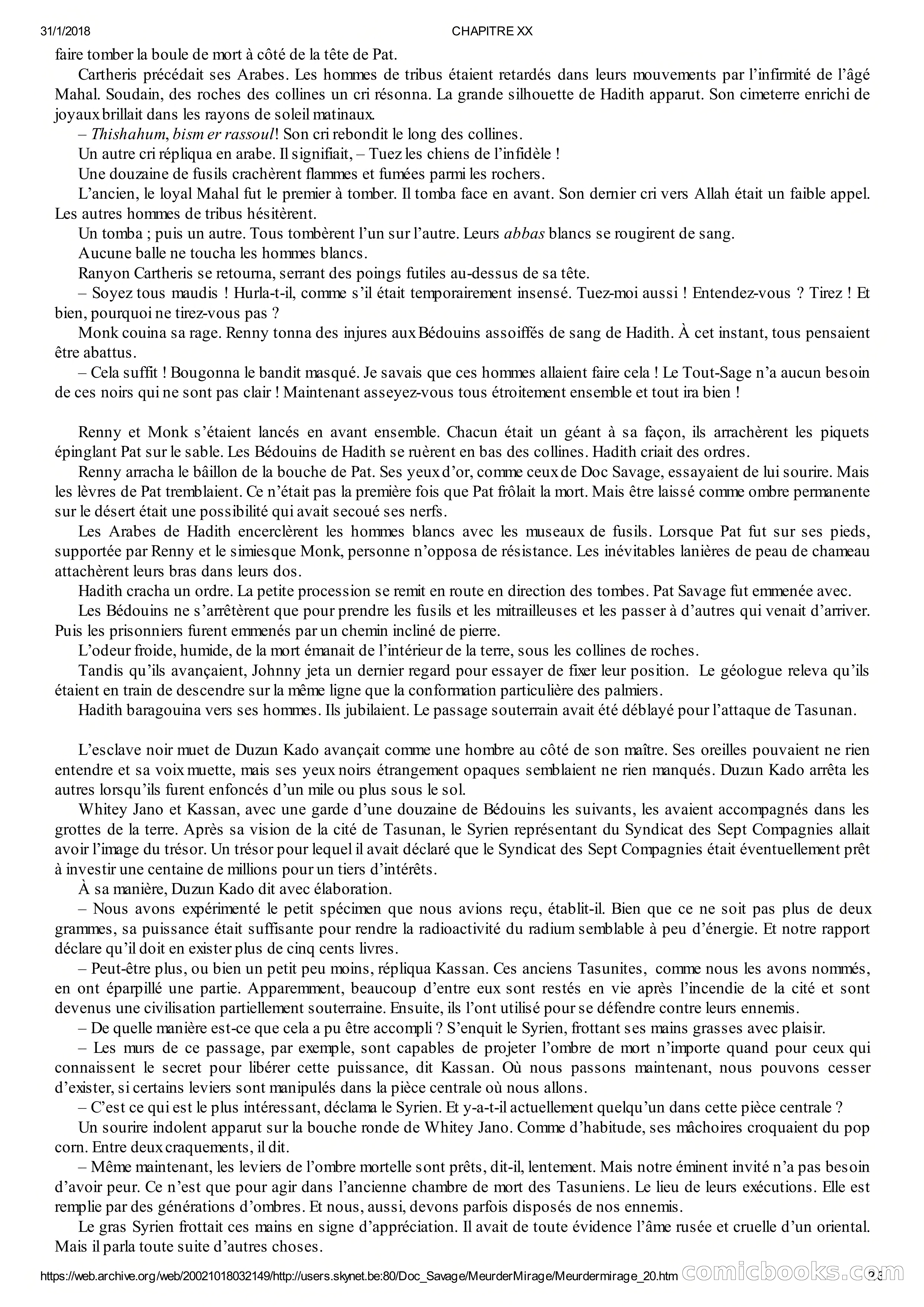 Doc Savage en Français: Le Mirage De La Mort — page 65 of 76