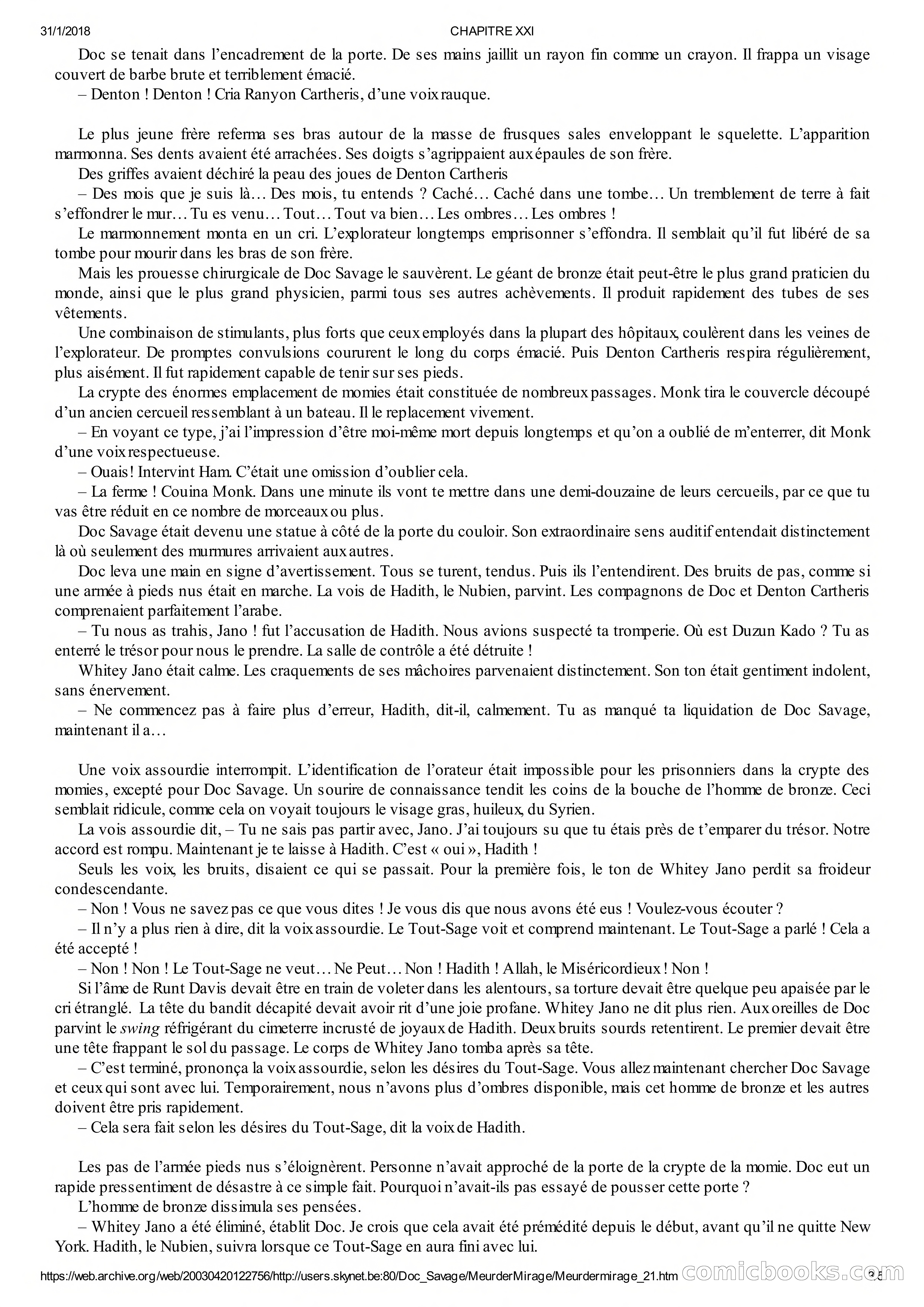 Doc Savage en Français: Le Mirage De La Mort — page 69 of 76