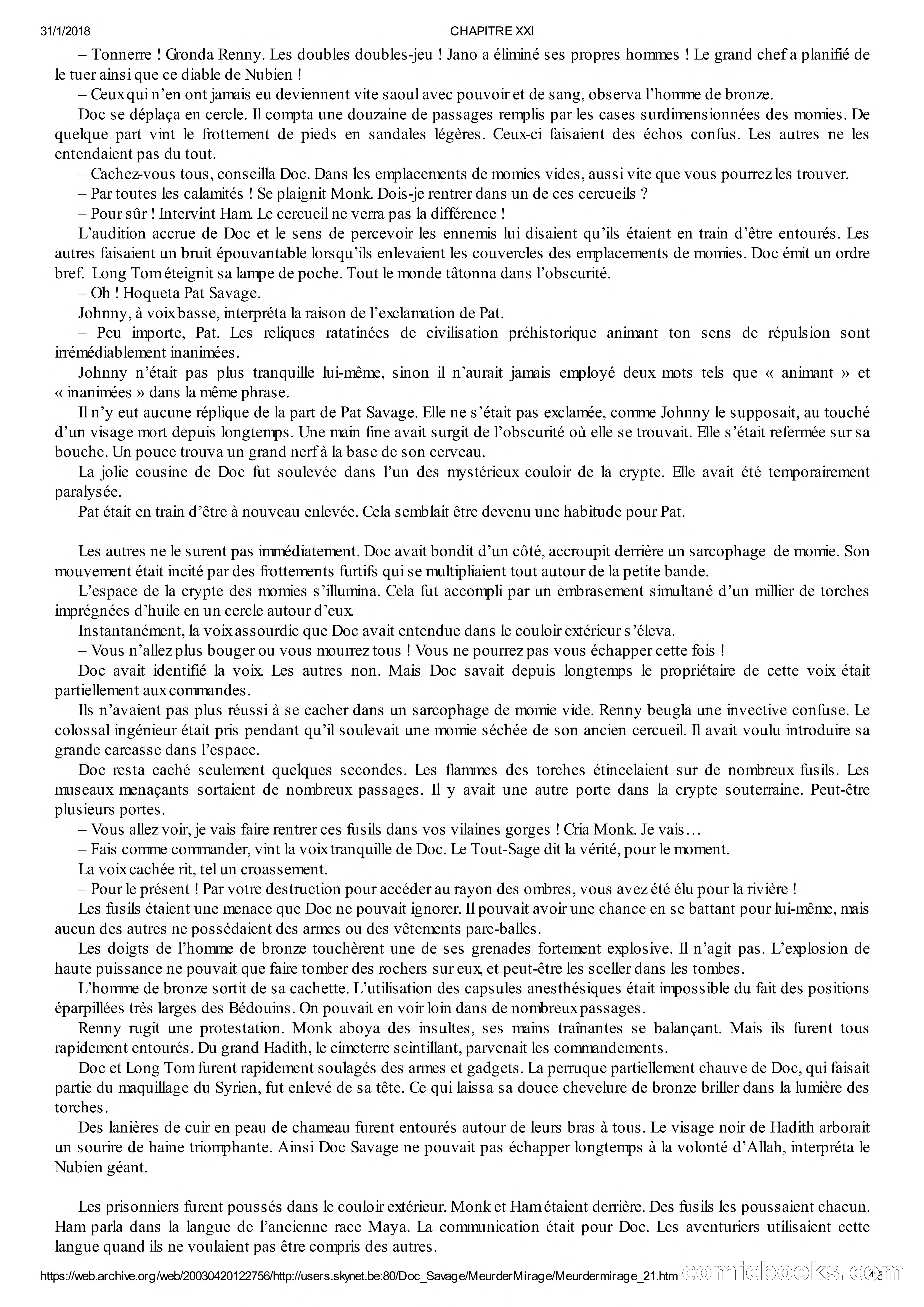 Doc Savage en Français: Le Mirage De La Mort — page 70 of 76