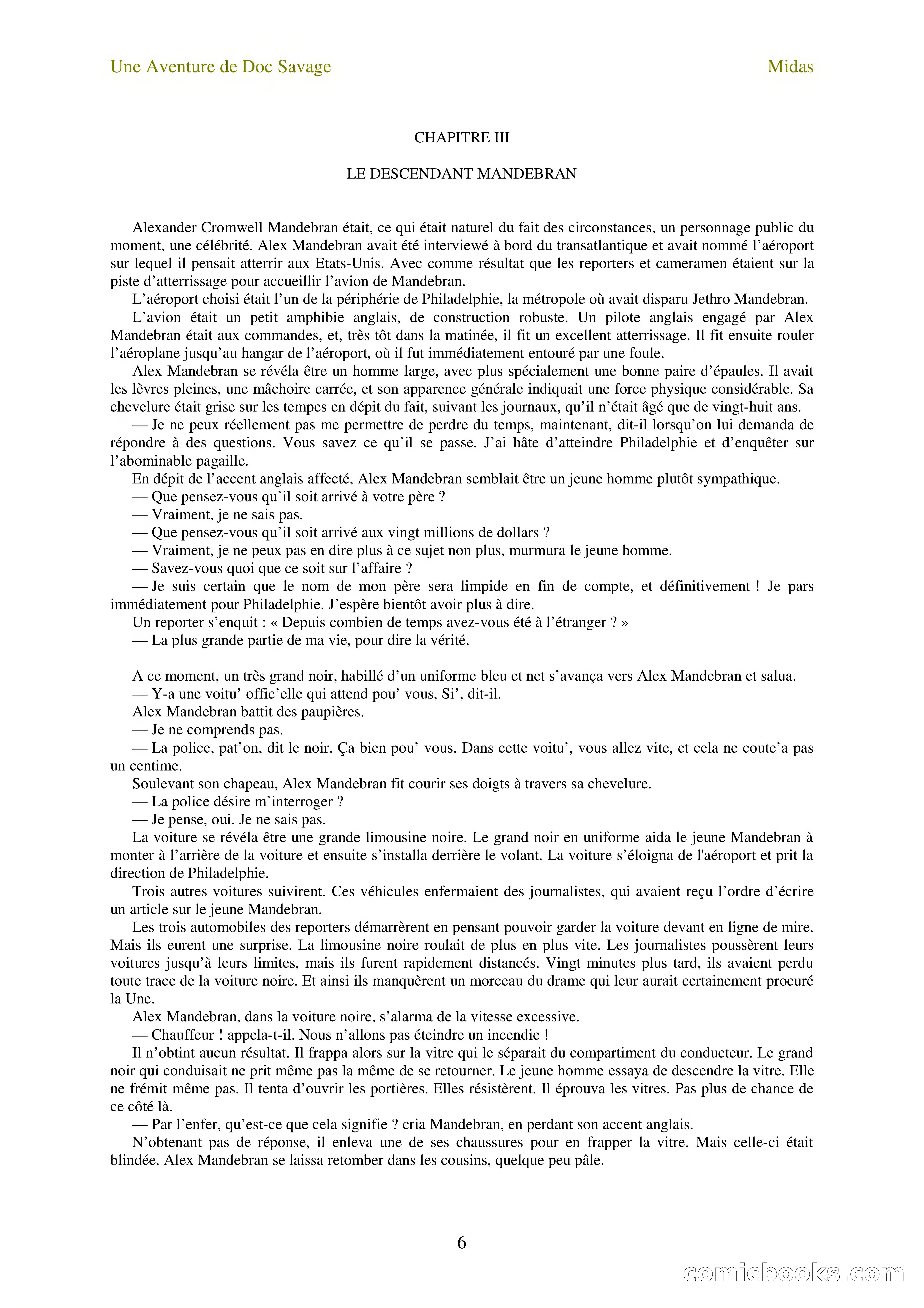 Doc Savage en français: L'homme Midas (The Midas Man) — page 8 of 68
