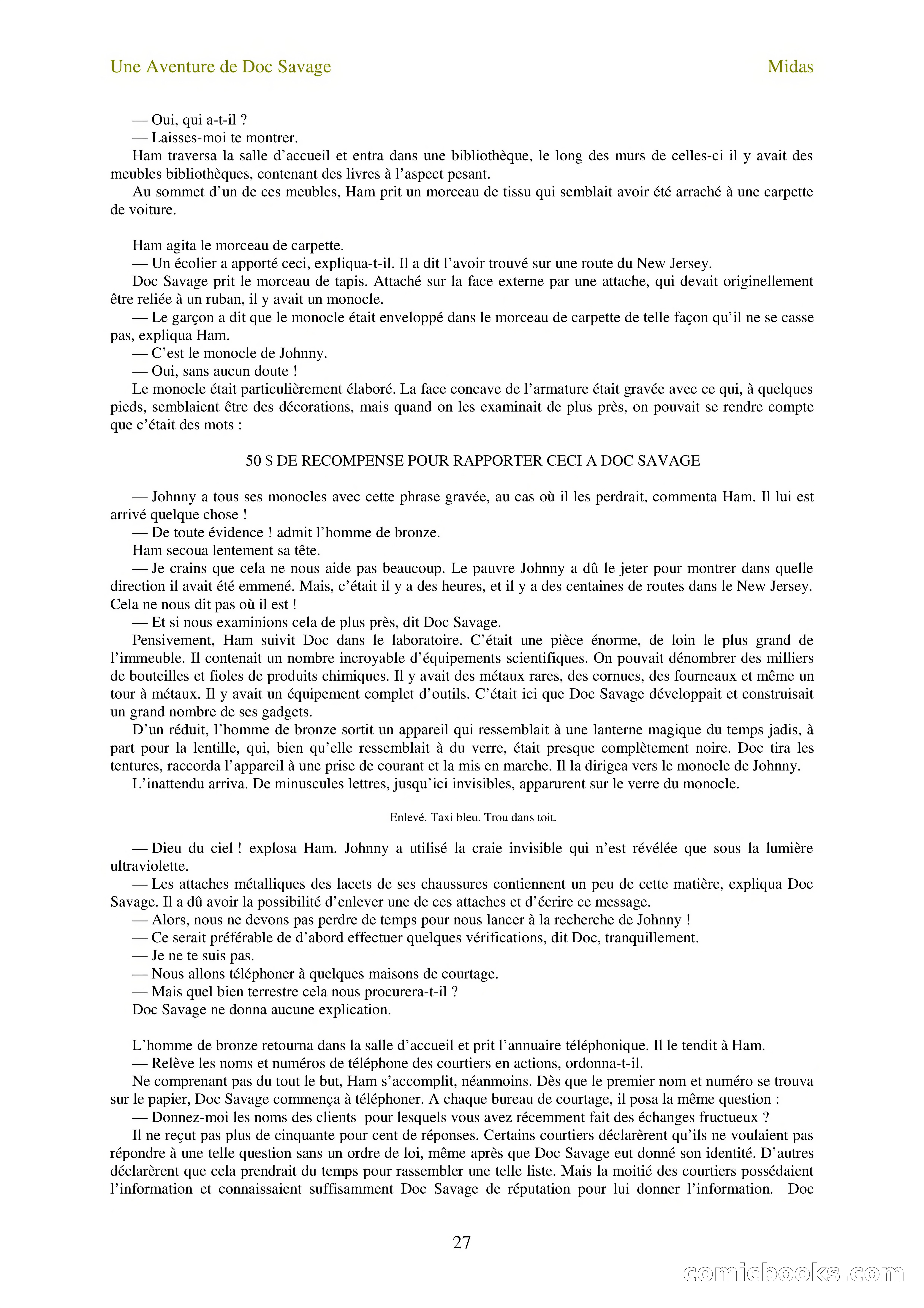 Doc Savage en français: L'homme Midas (The Midas Man) — page 29 of 68