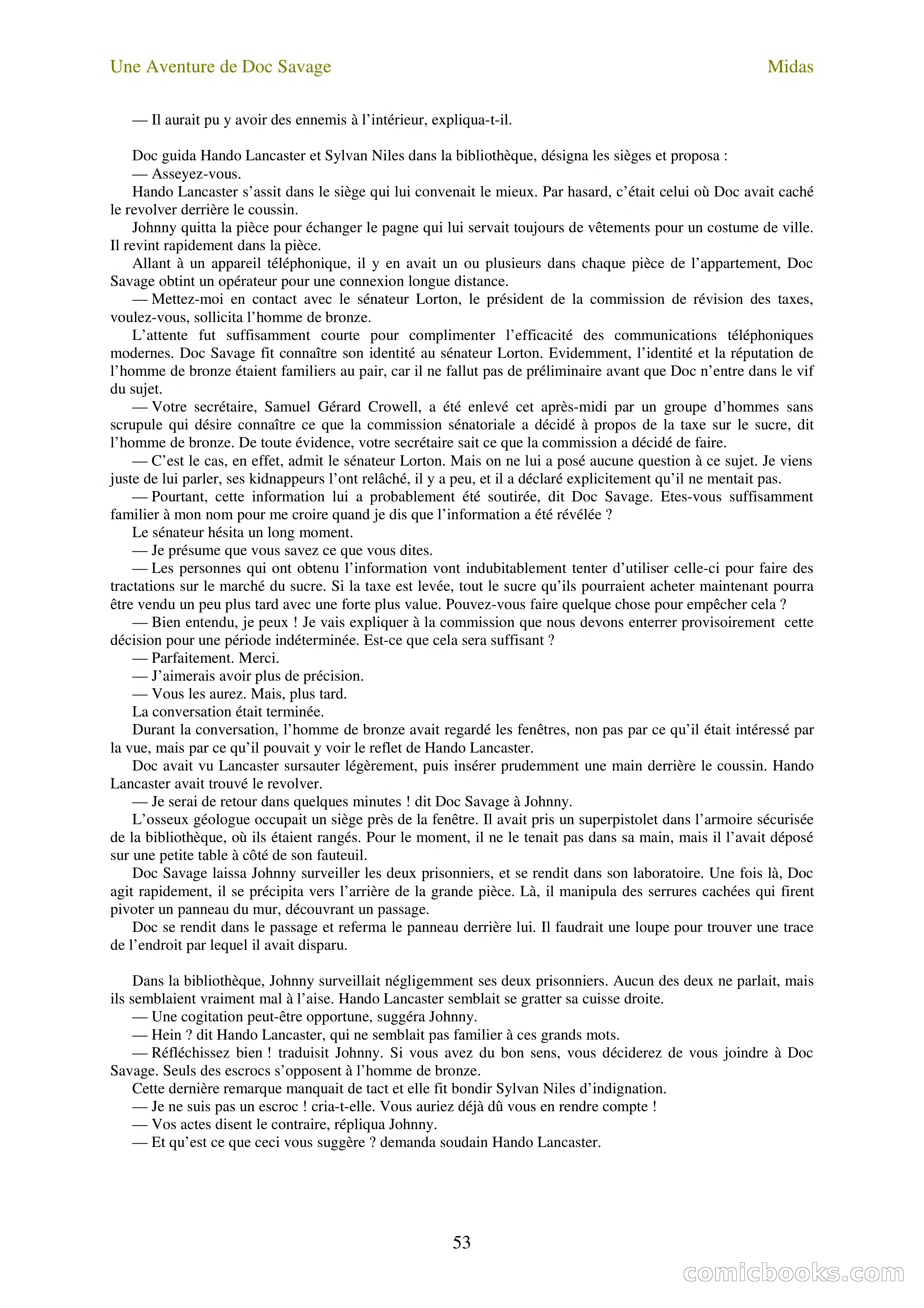 Doc Savage en français: L'homme Midas (The Midas Man) — page 55 of 68