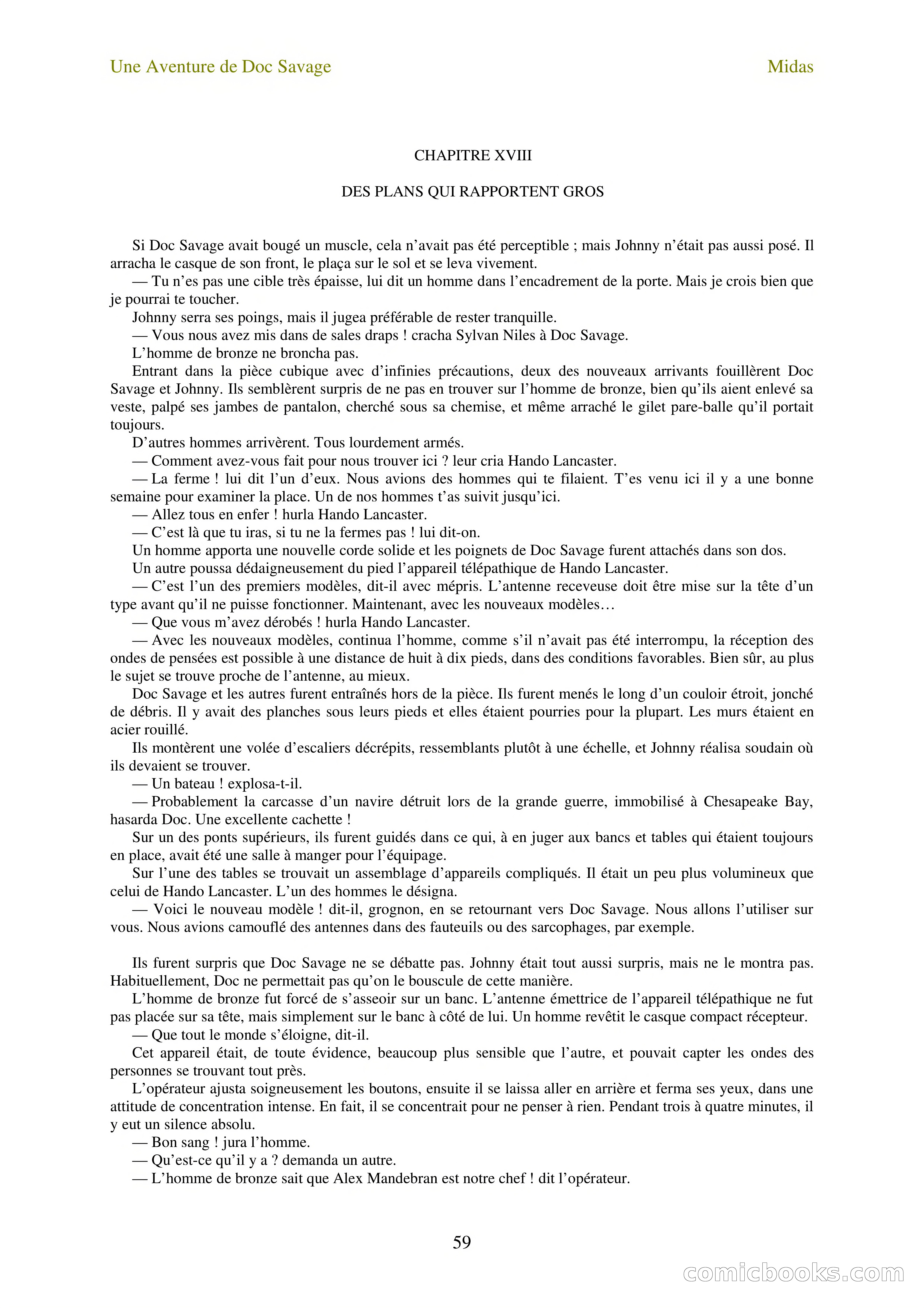 Doc Savage en français: L'homme Midas (The Midas Man) — page 61 of 68