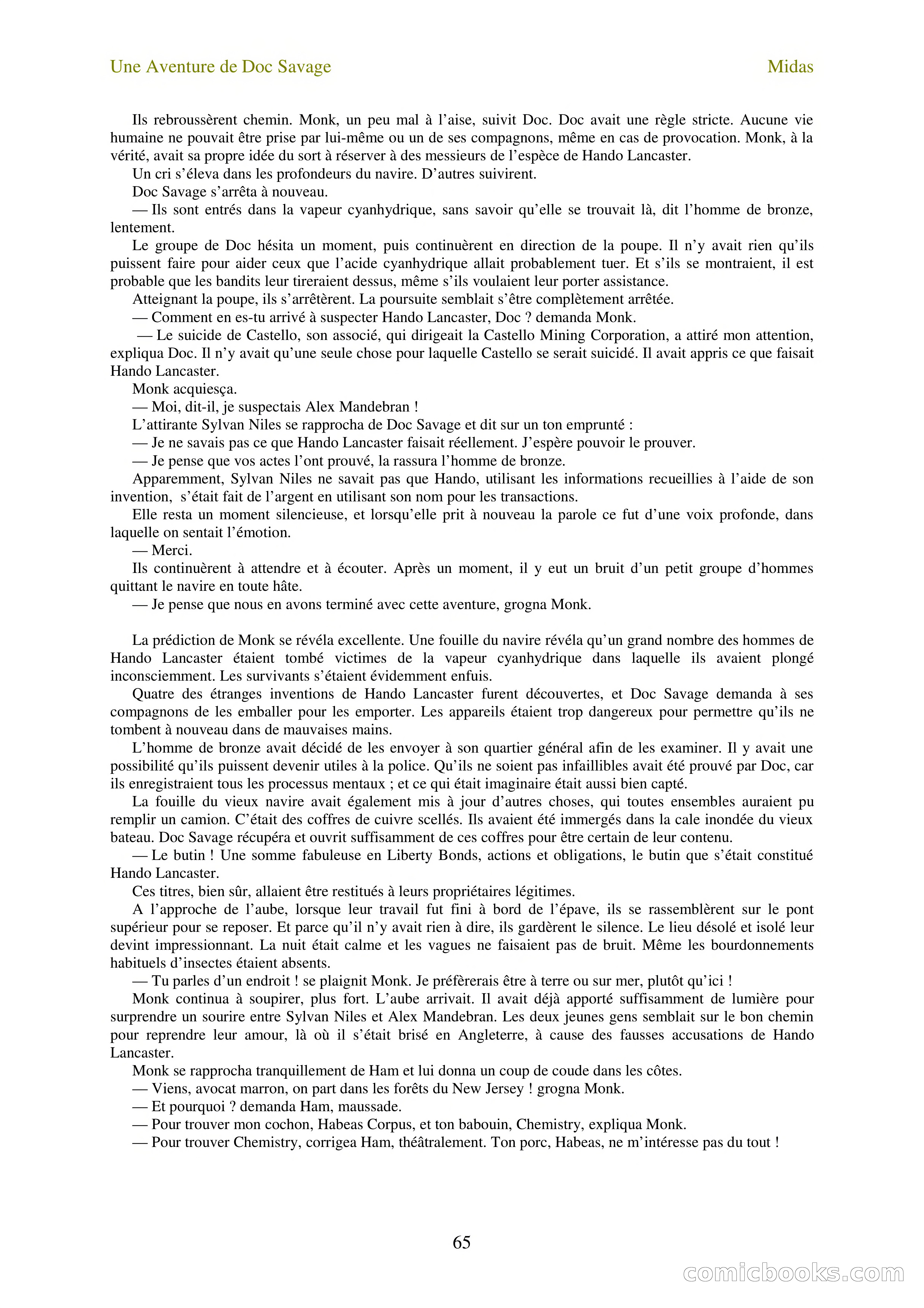 Doc Savage en français: L'homme Midas (The Midas Man) — page 67 of 68