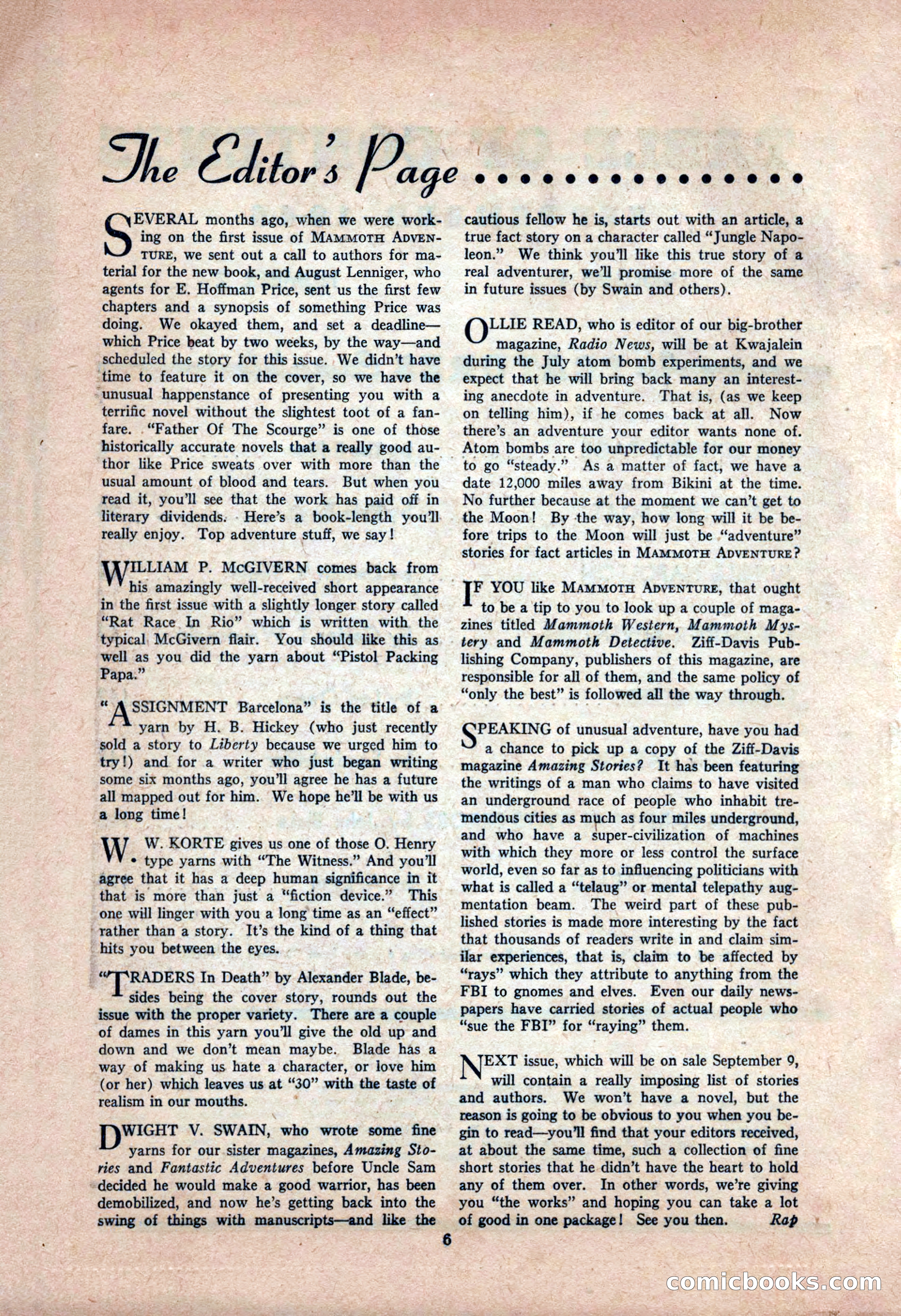 Mammoth Adventure, September 1946 — page 6 of 180