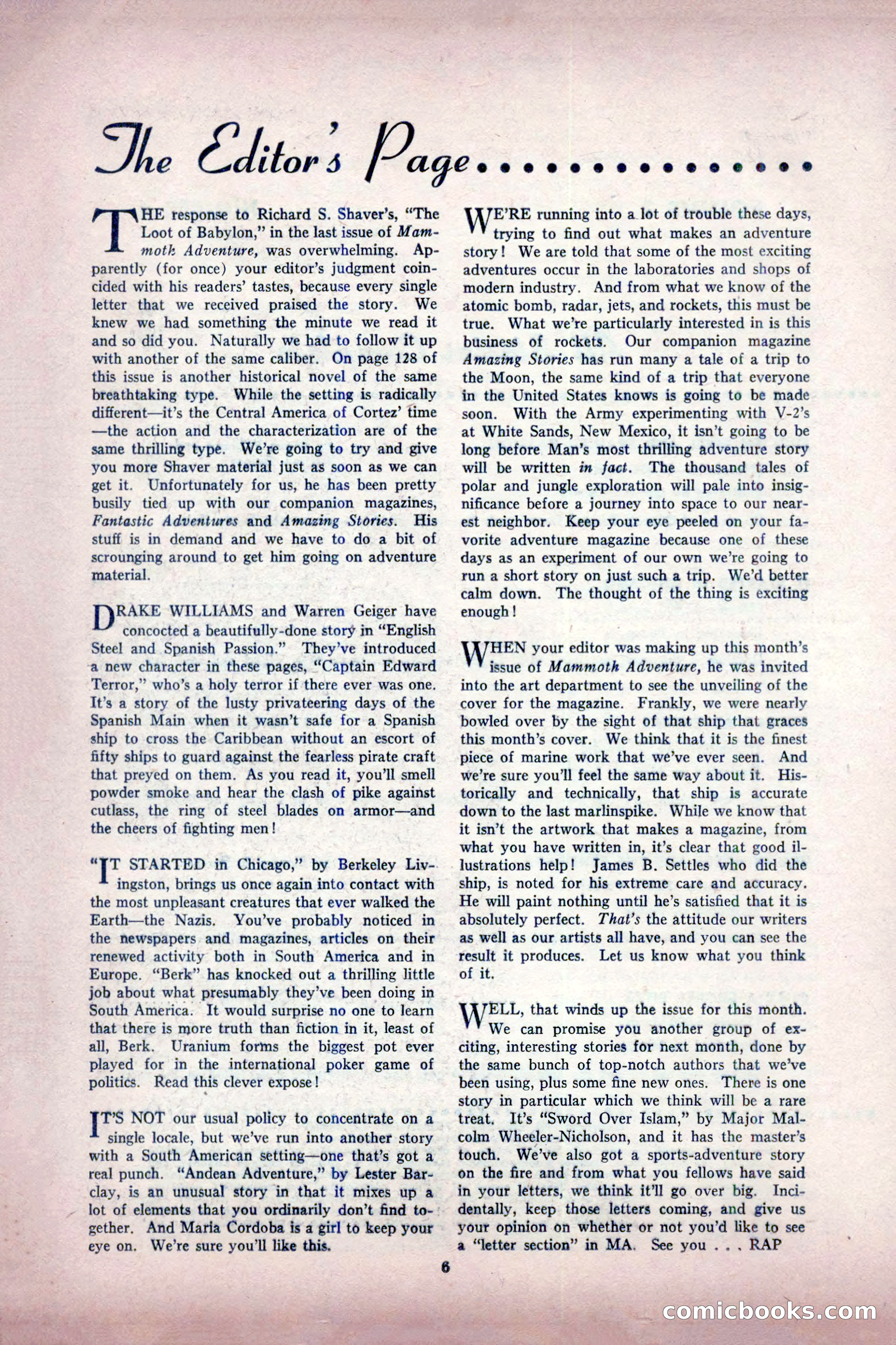 Mammoth Adventure, July 1947 — page 6 of 180