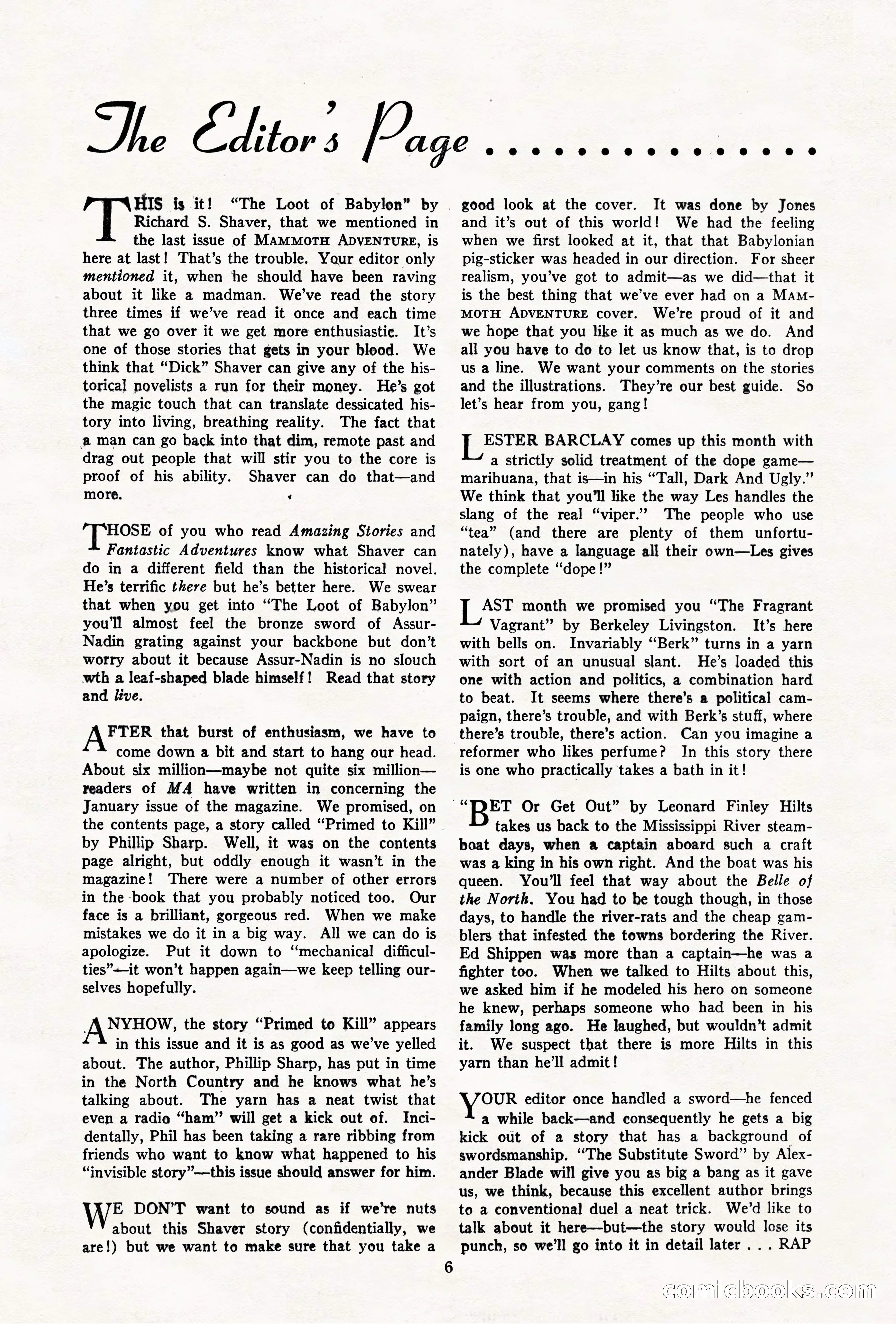 Mammoth Adventure, May 1947 — page 6 of 180