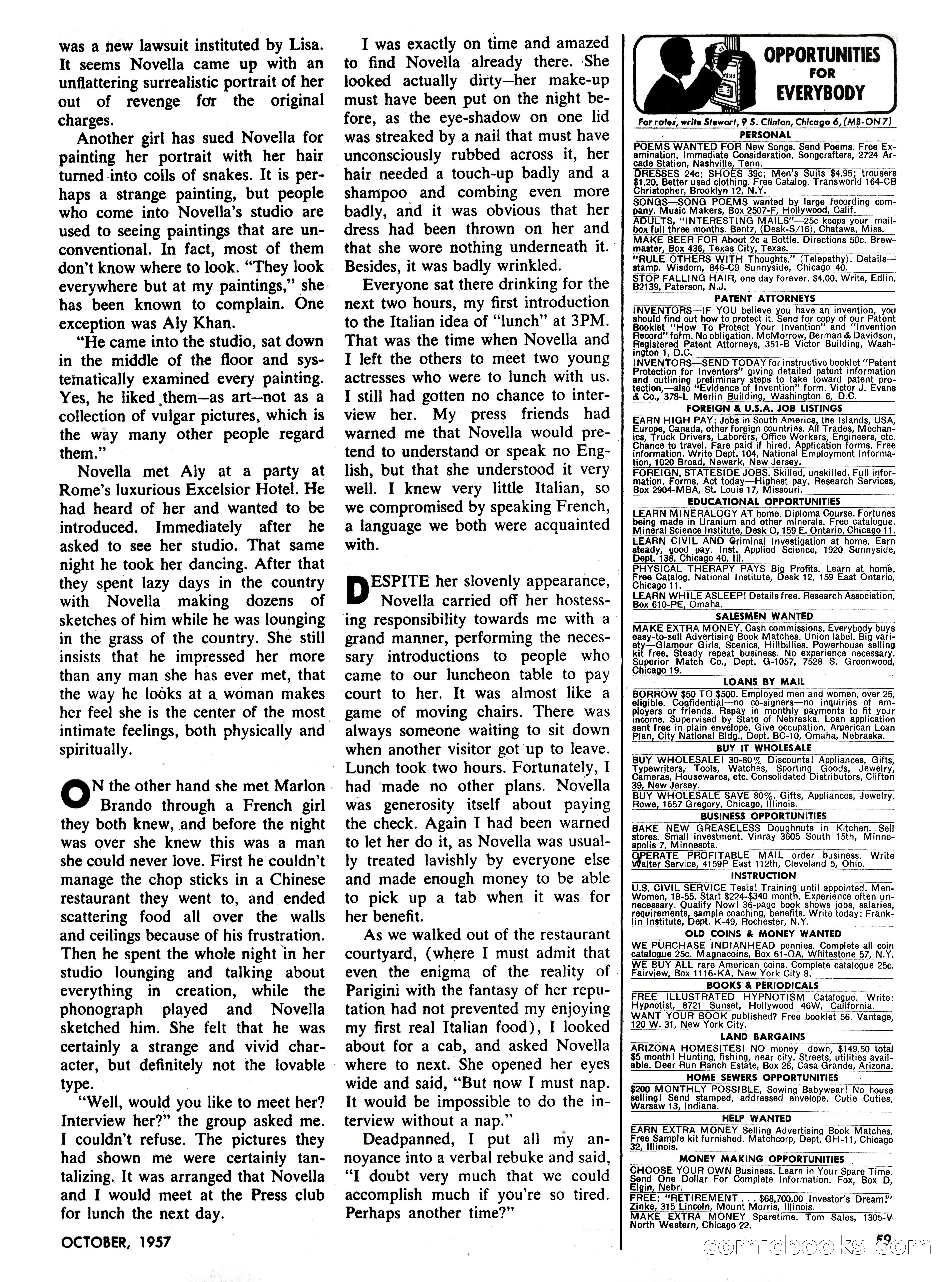 Men's Pictorial, October 1957 — page 59 of 84