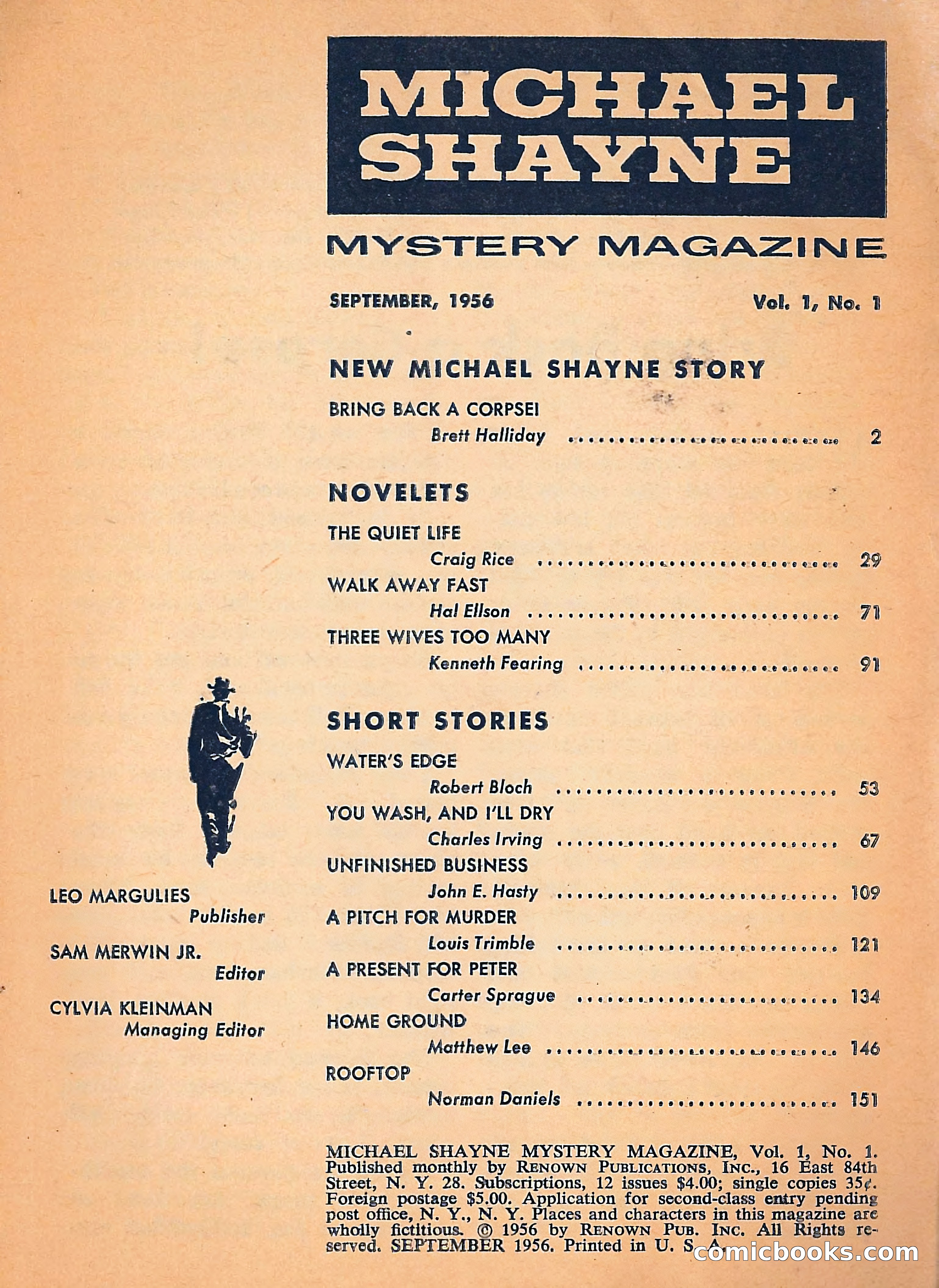 Michael Shayne Mystery Magazine, September 1956 — page 3 of 164