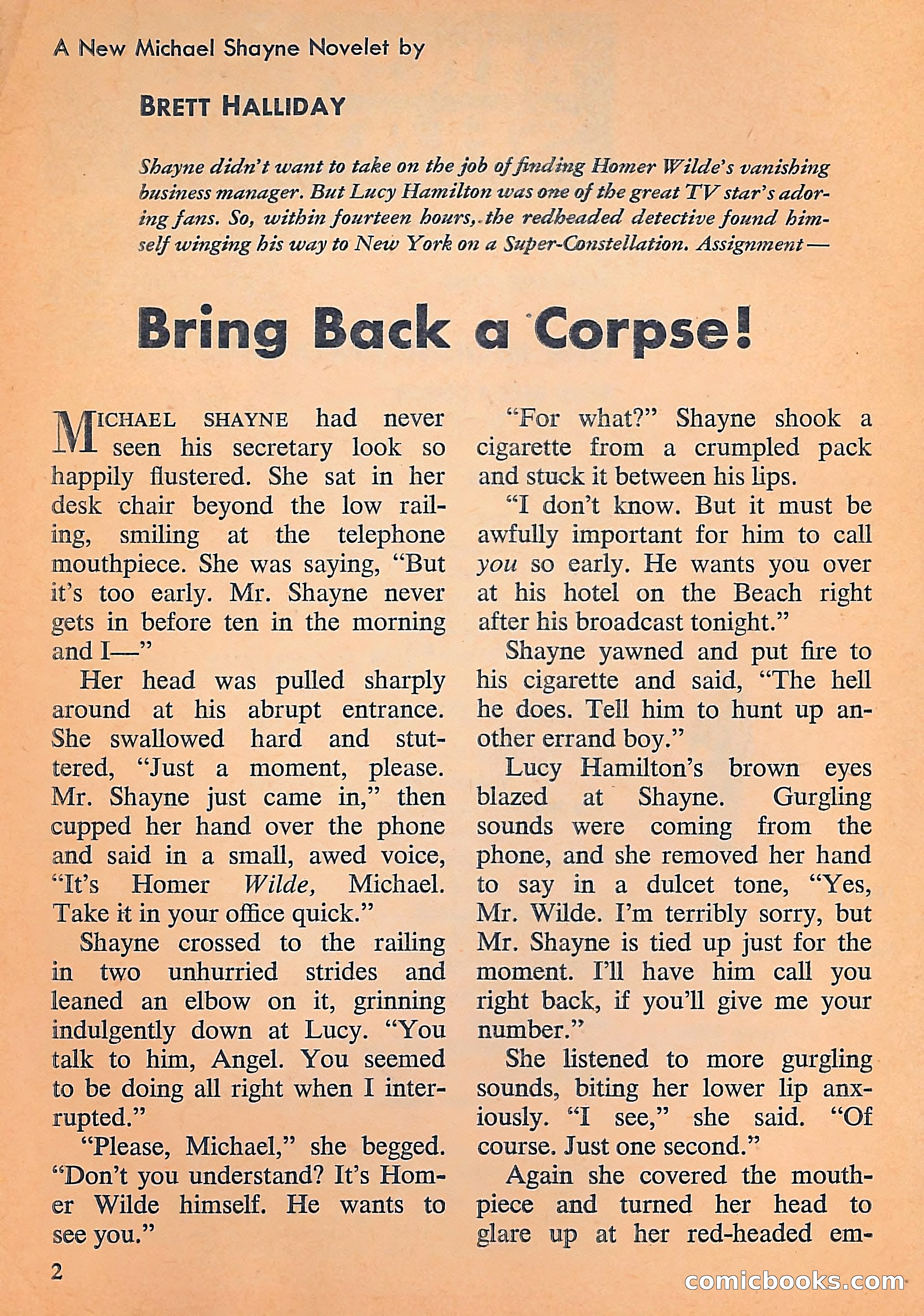 Michael Shayne Mystery Magazine, September 1956 — page 4 of 164