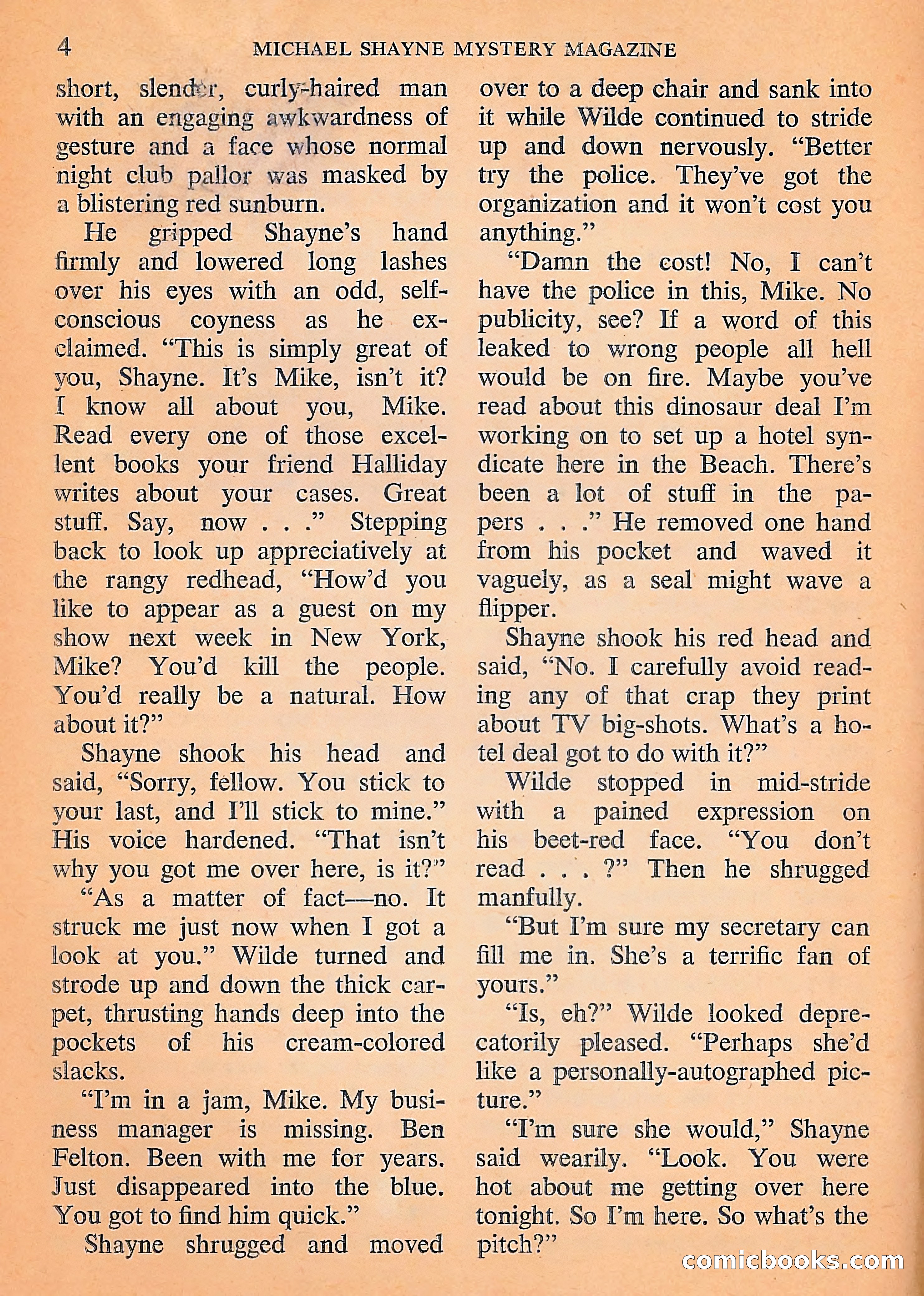 Michael Shayne Mystery Magazine, September 1956 — page 6 of 164