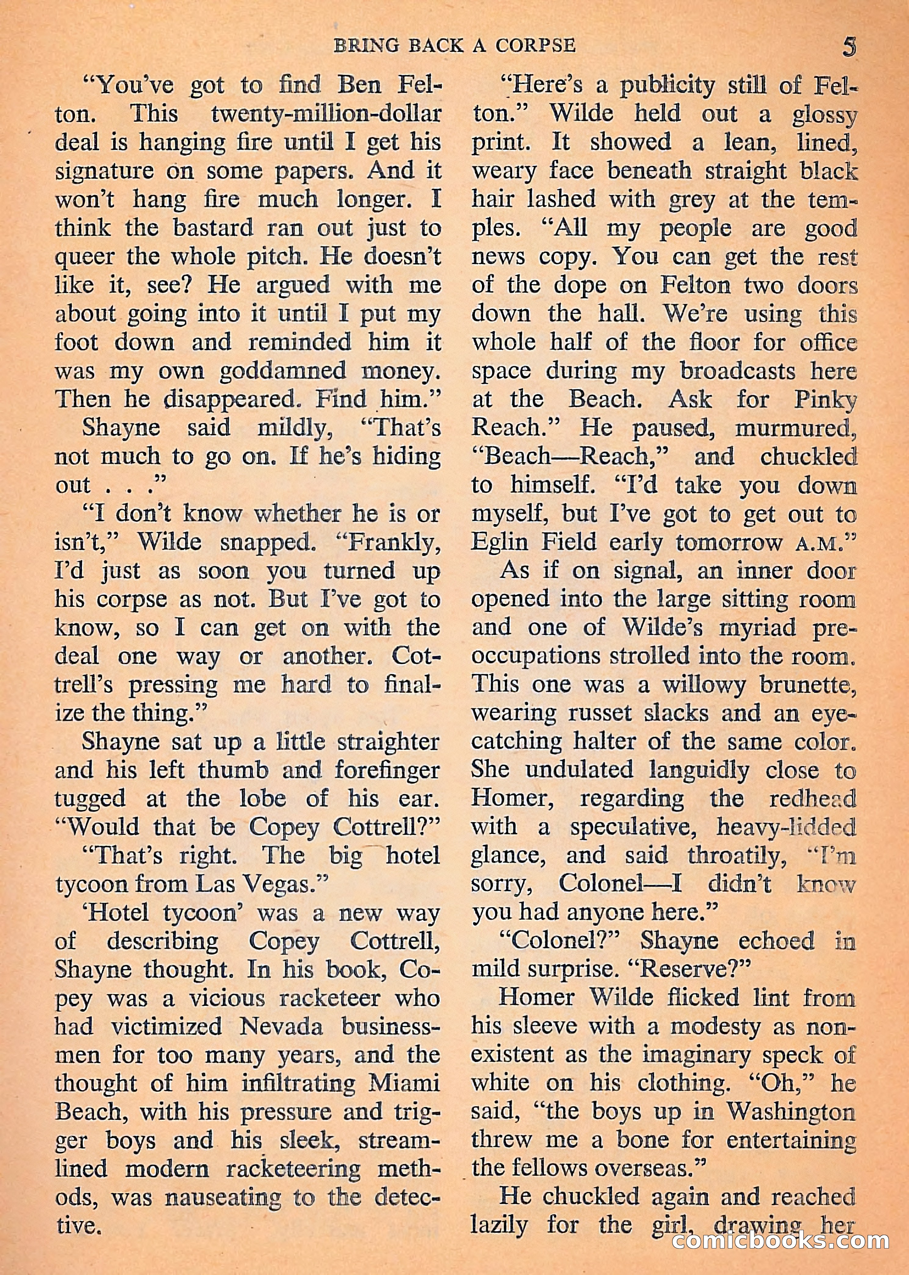 Michael Shayne Mystery Magazine, September 1956 — page 7 of 164