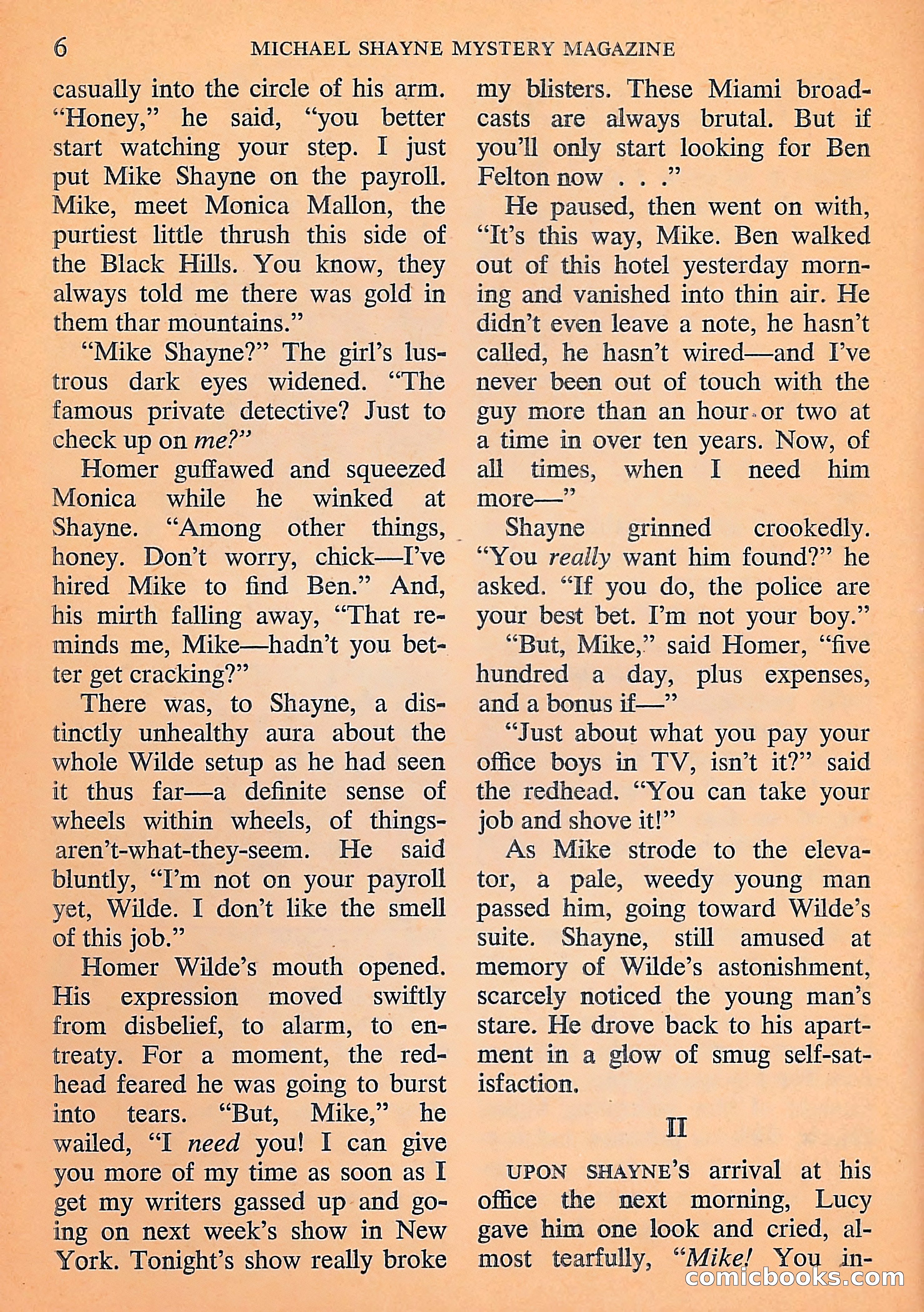 Michael Shayne Mystery Magazine, September 1956 — page 8 of 164