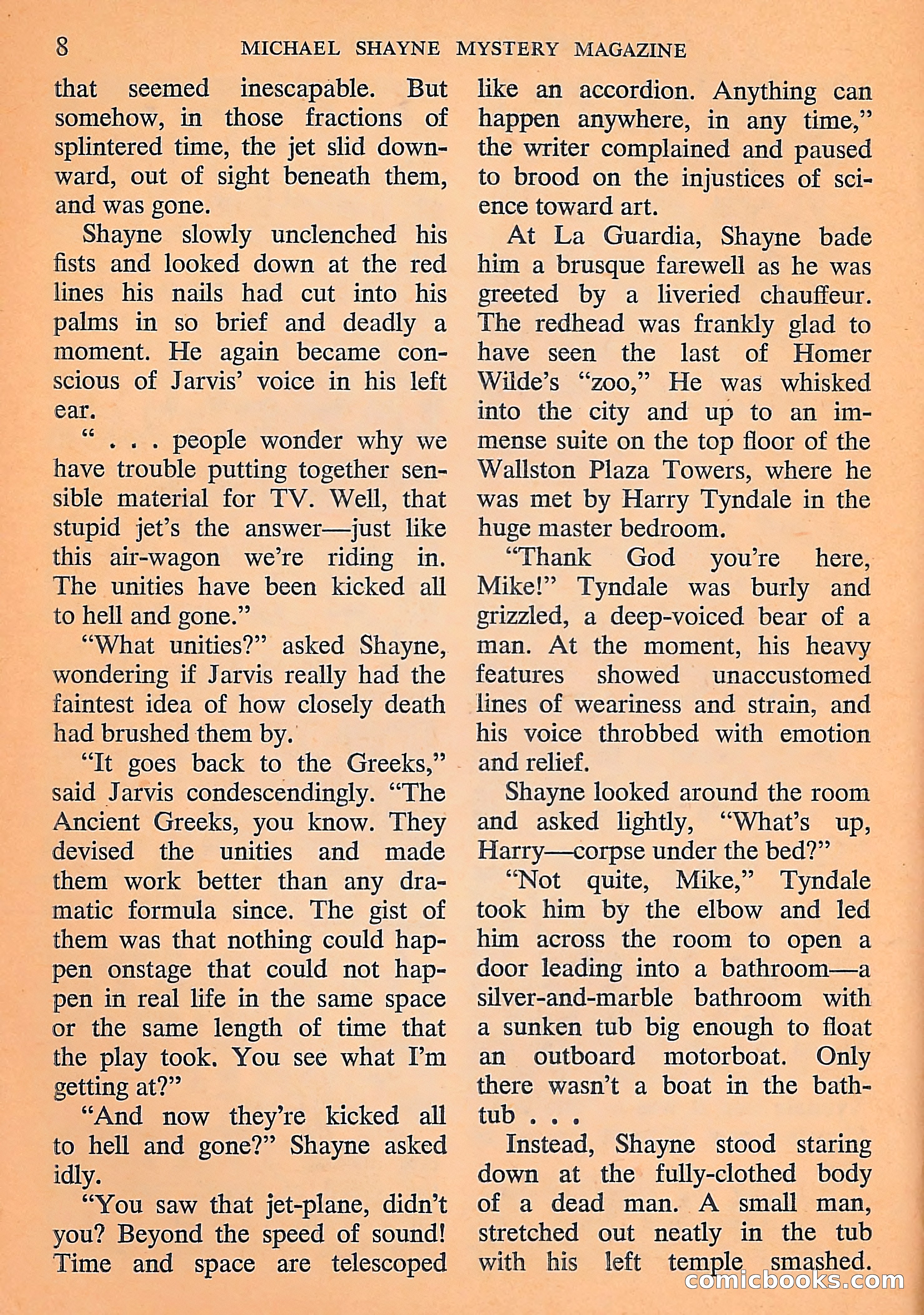 Michael Shayne Mystery Magazine, September 1956 — page 10 of 164