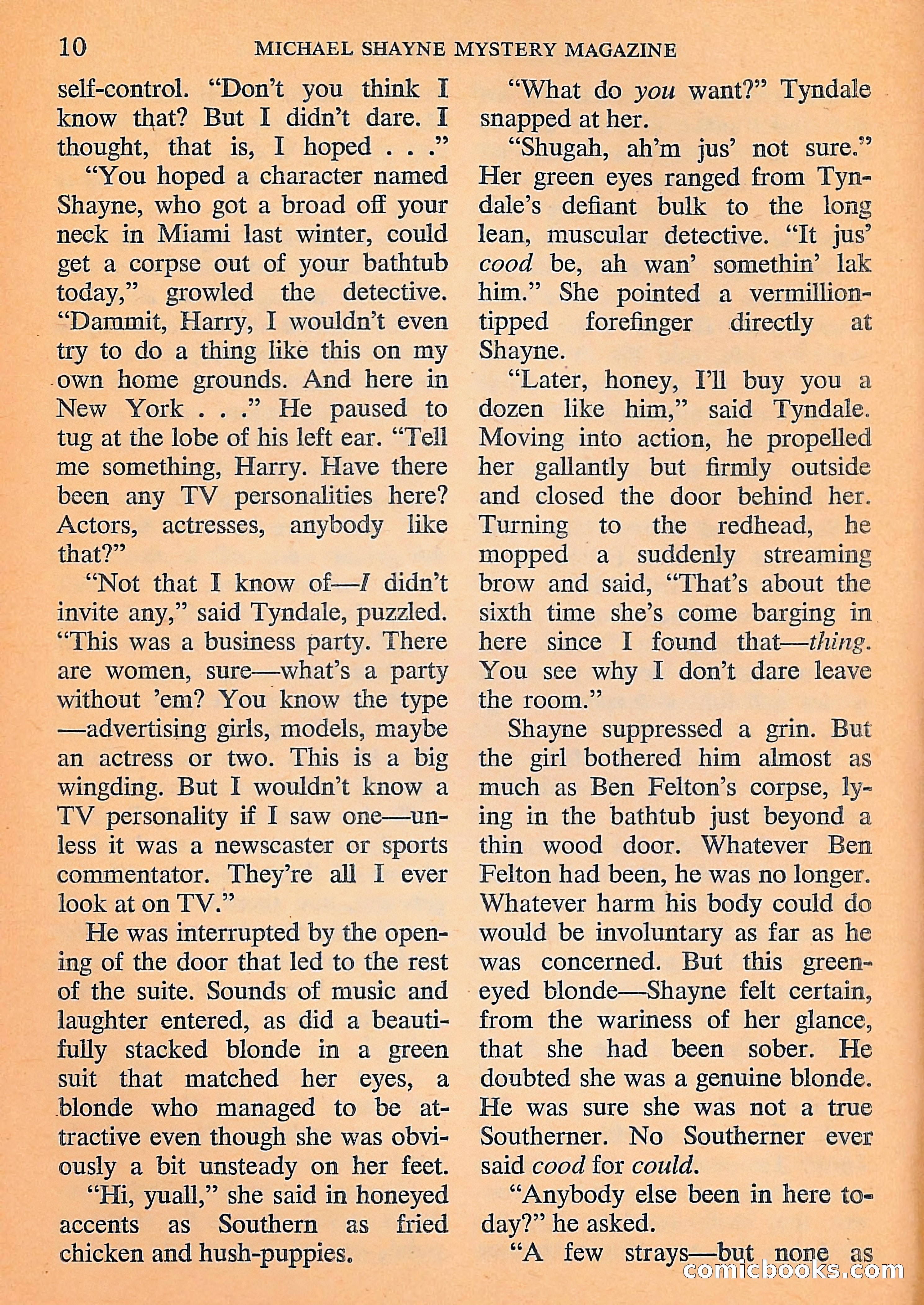 Michael Shayne Mystery Magazine, September 1956 — page 12 of 164