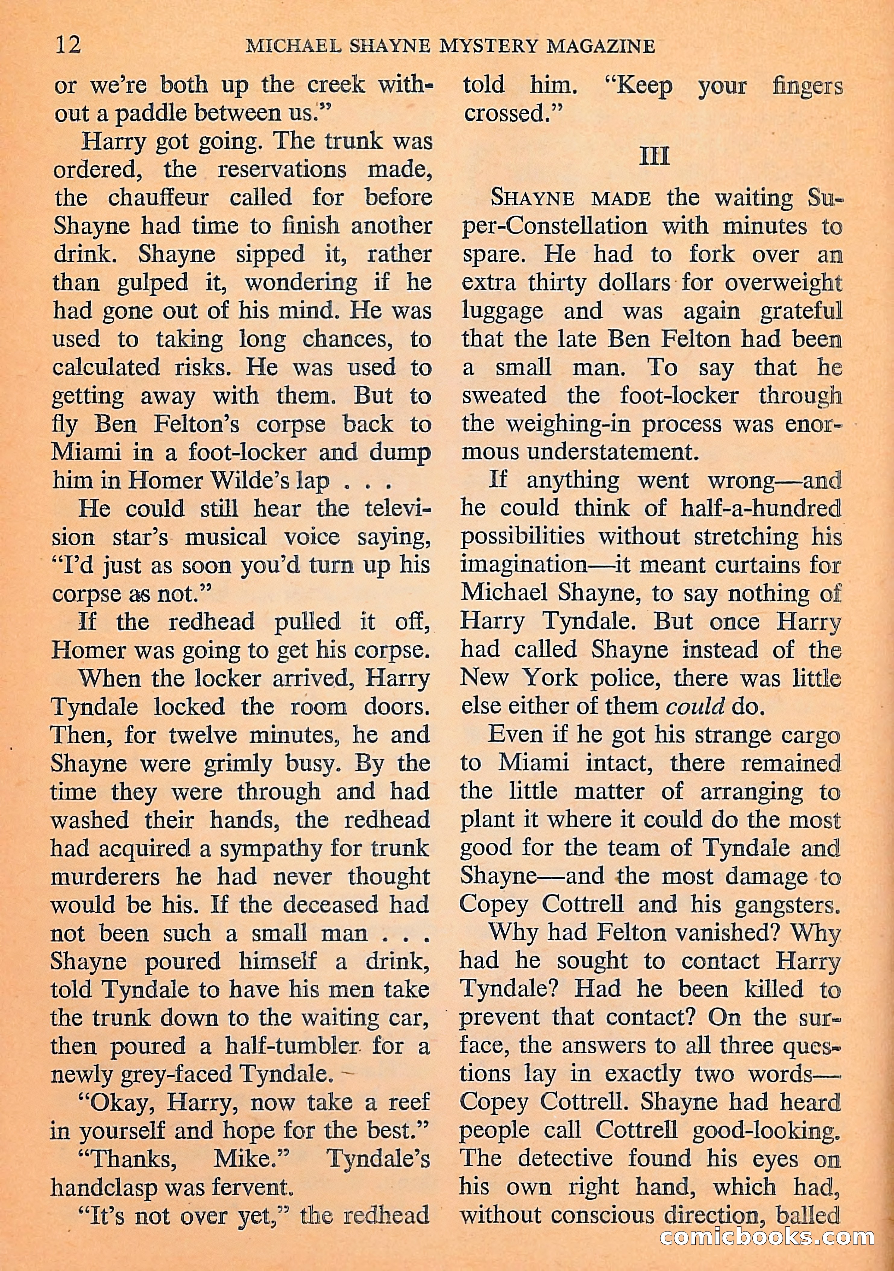 Michael Shayne Mystery Magazine, September 1956 — page 14 of 164