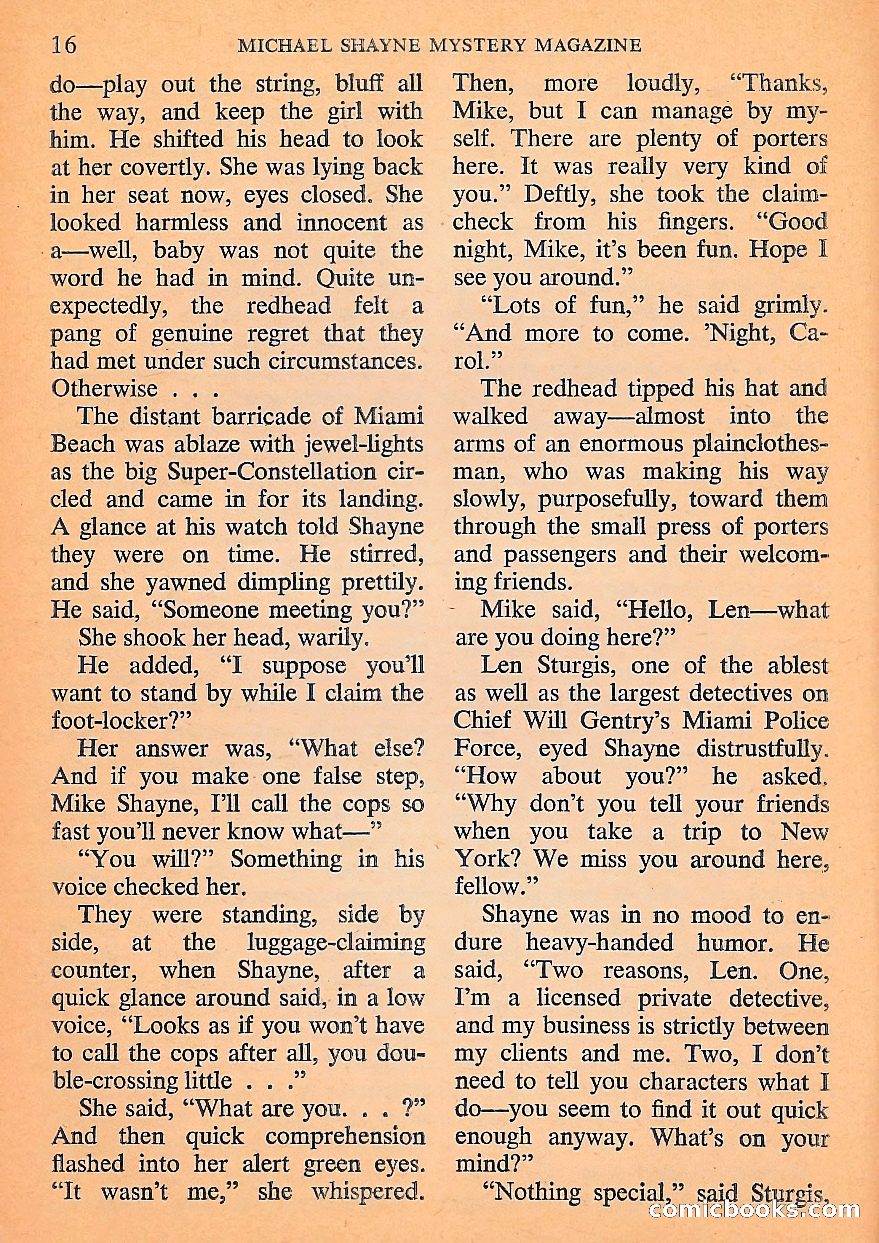 Michael Shayne Mystery Magazine, September 1956 — page 18 of 164
