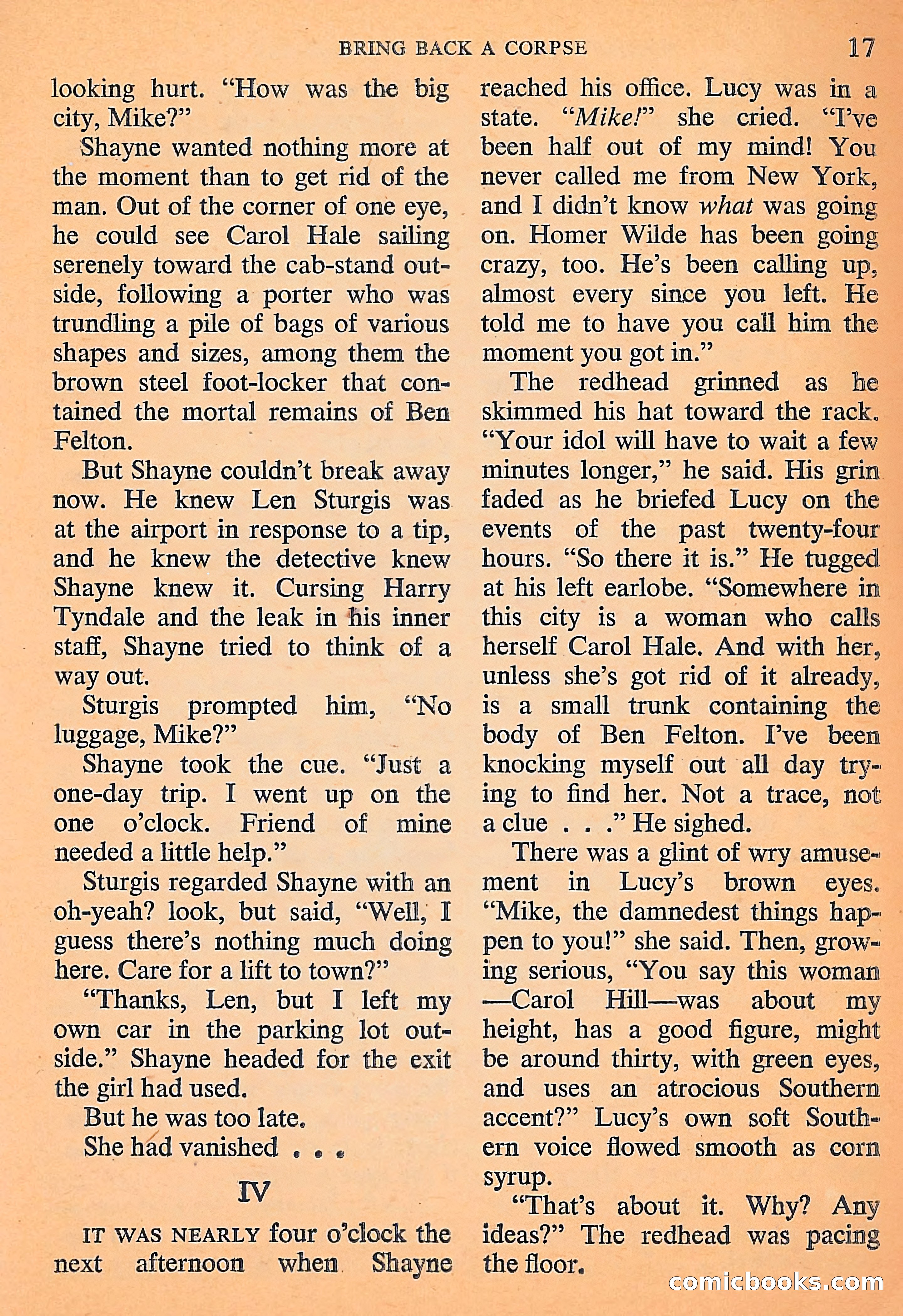 Michael Shayne Mystery Magazine, September 1956 — page 19 of 164