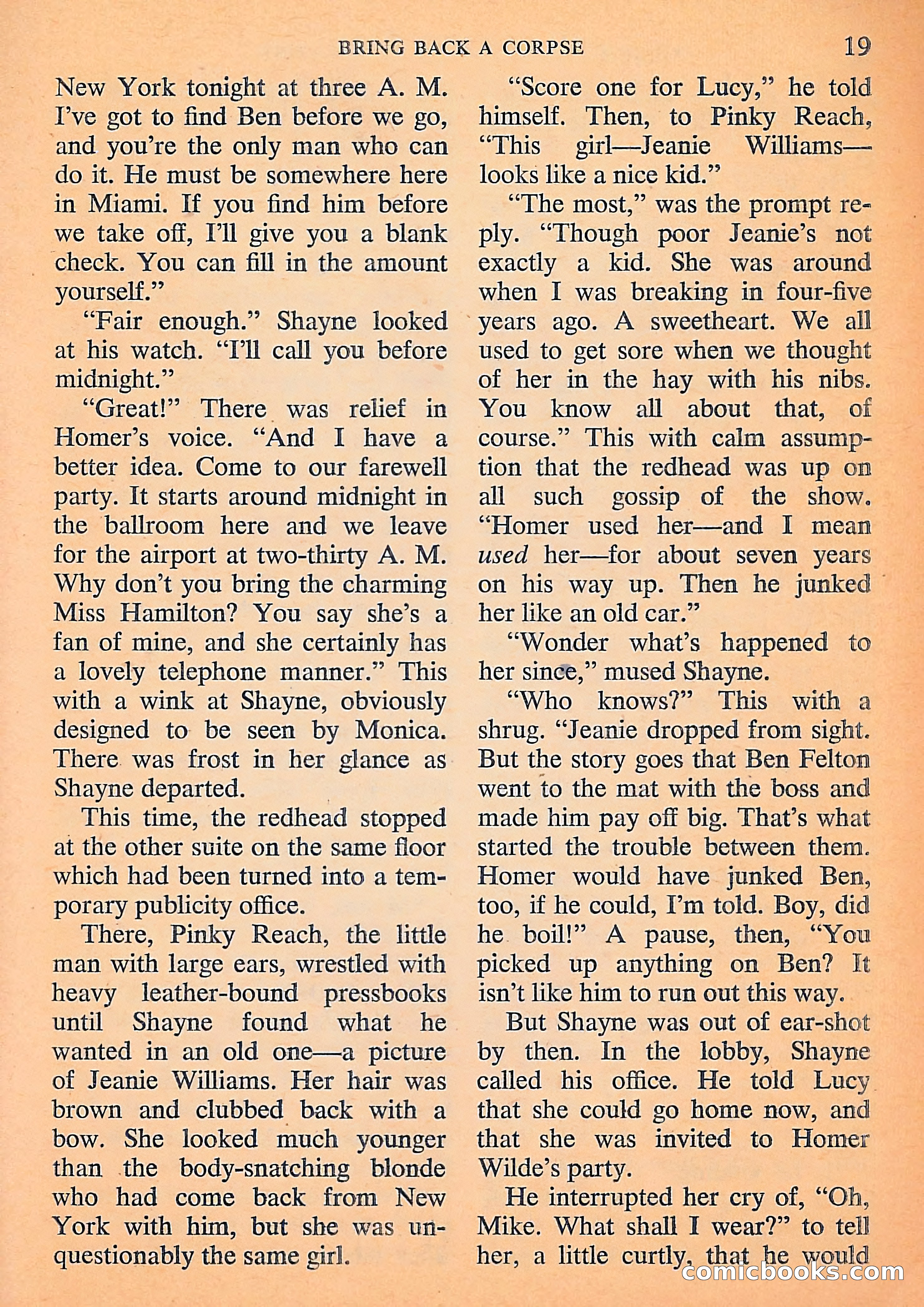 Michael Shayne Mystery Magazine, September 1956 — page 21 of 164