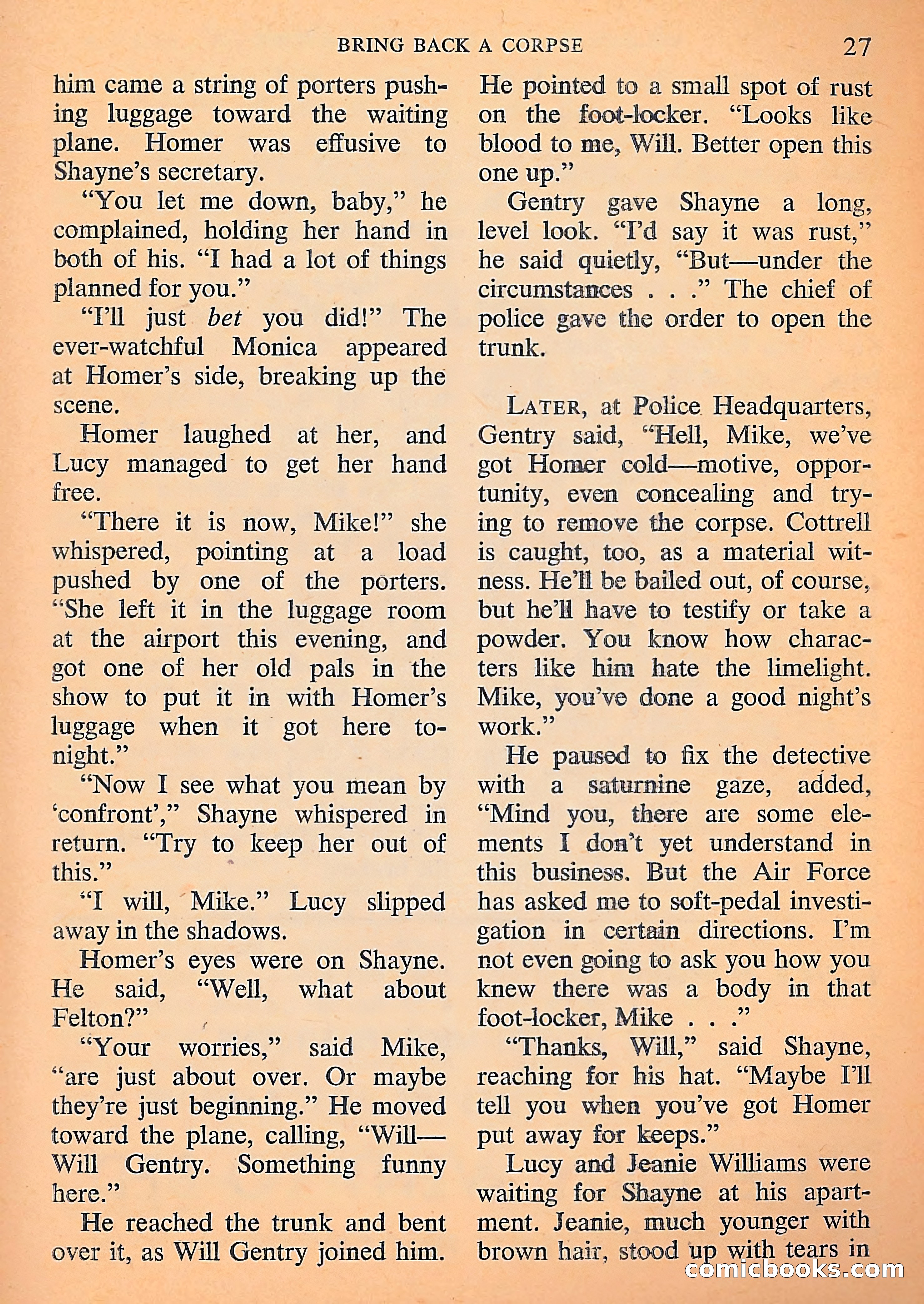 Michael Shayne Mystery Magazine, September 1956 — page 29 of 164