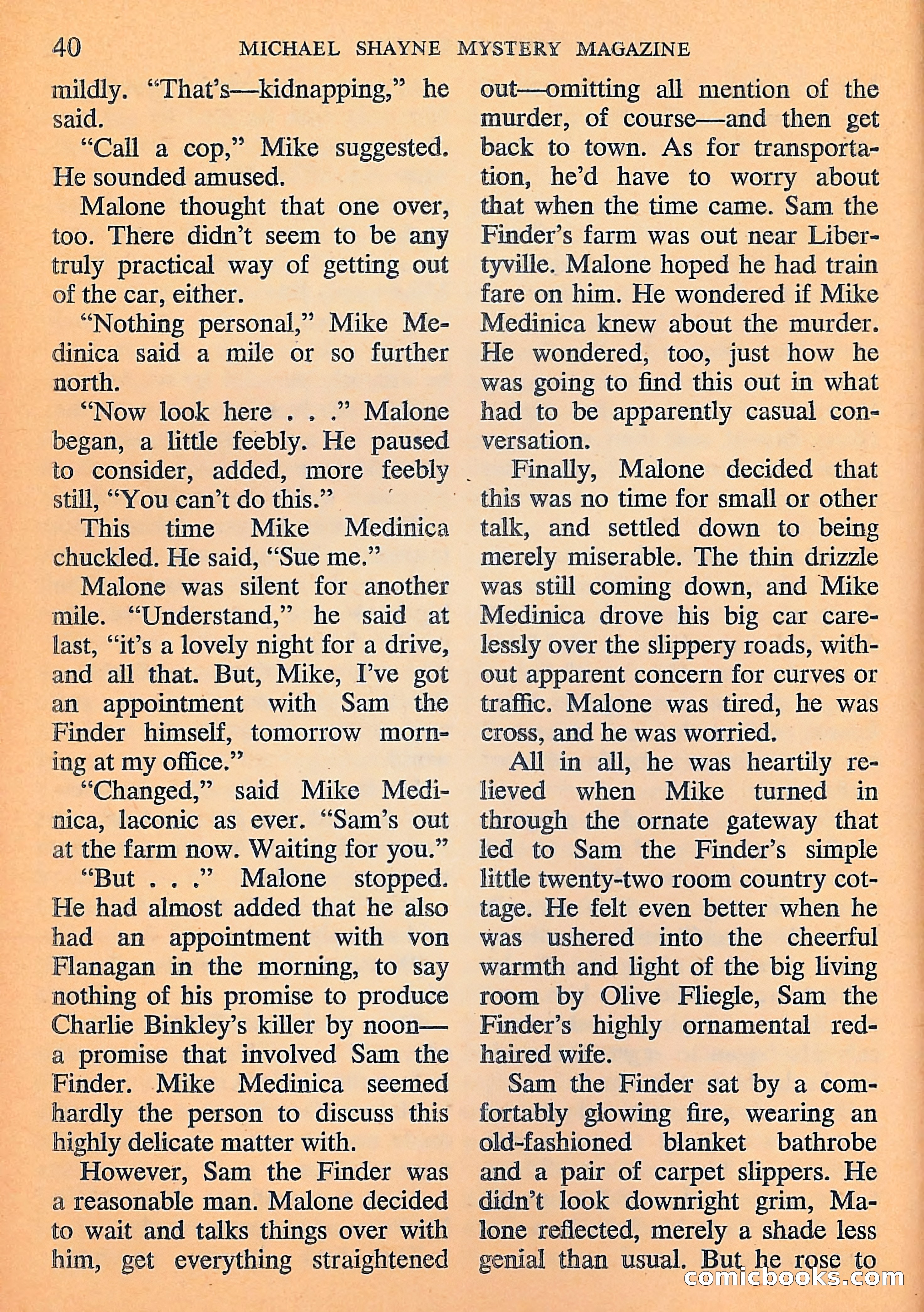 Michael Shayne Mystery Magazine, September 1956 — page 42 of 164