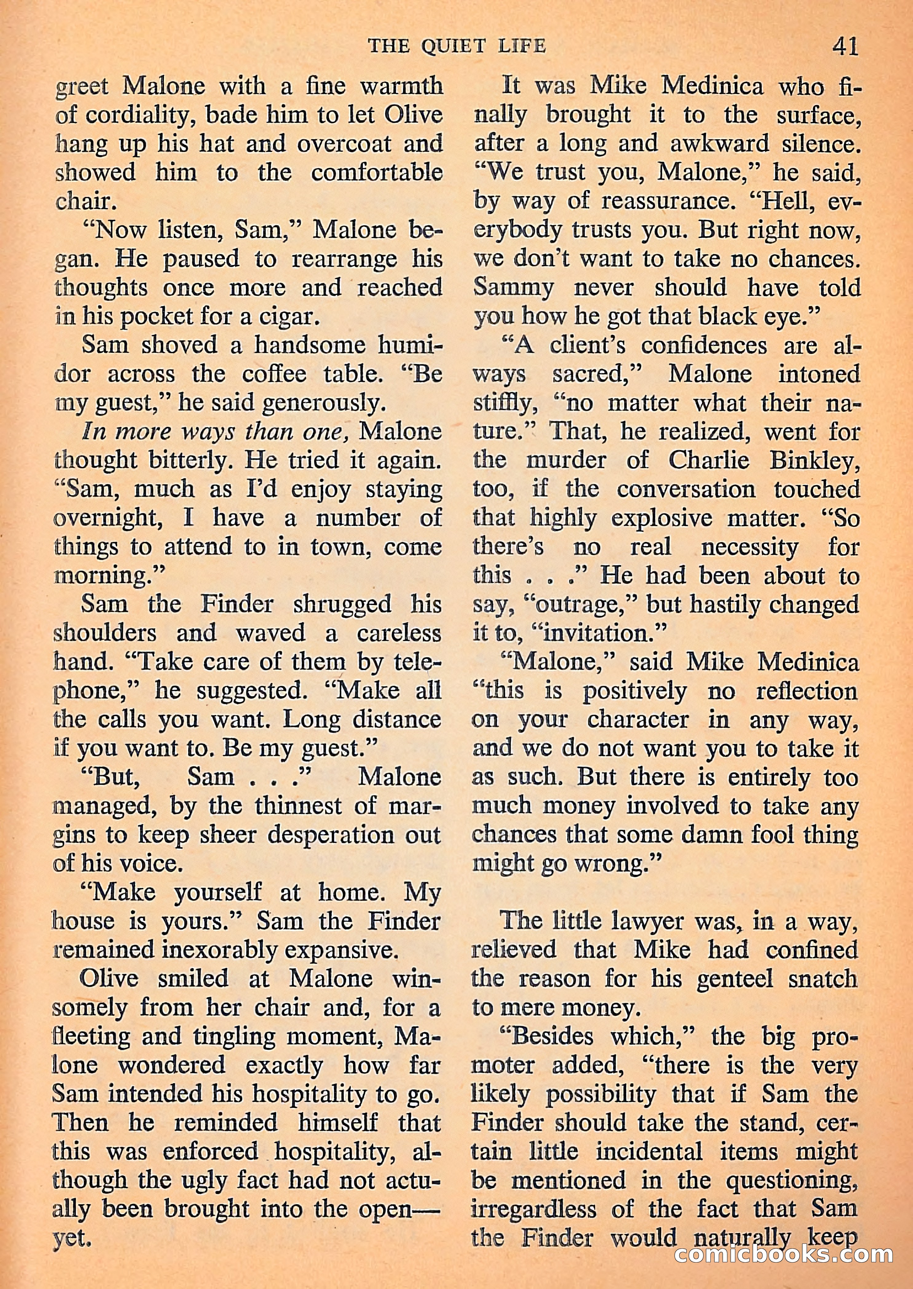 Michael Shayne Mystery Magazine, September 1956 — page 43 of 164