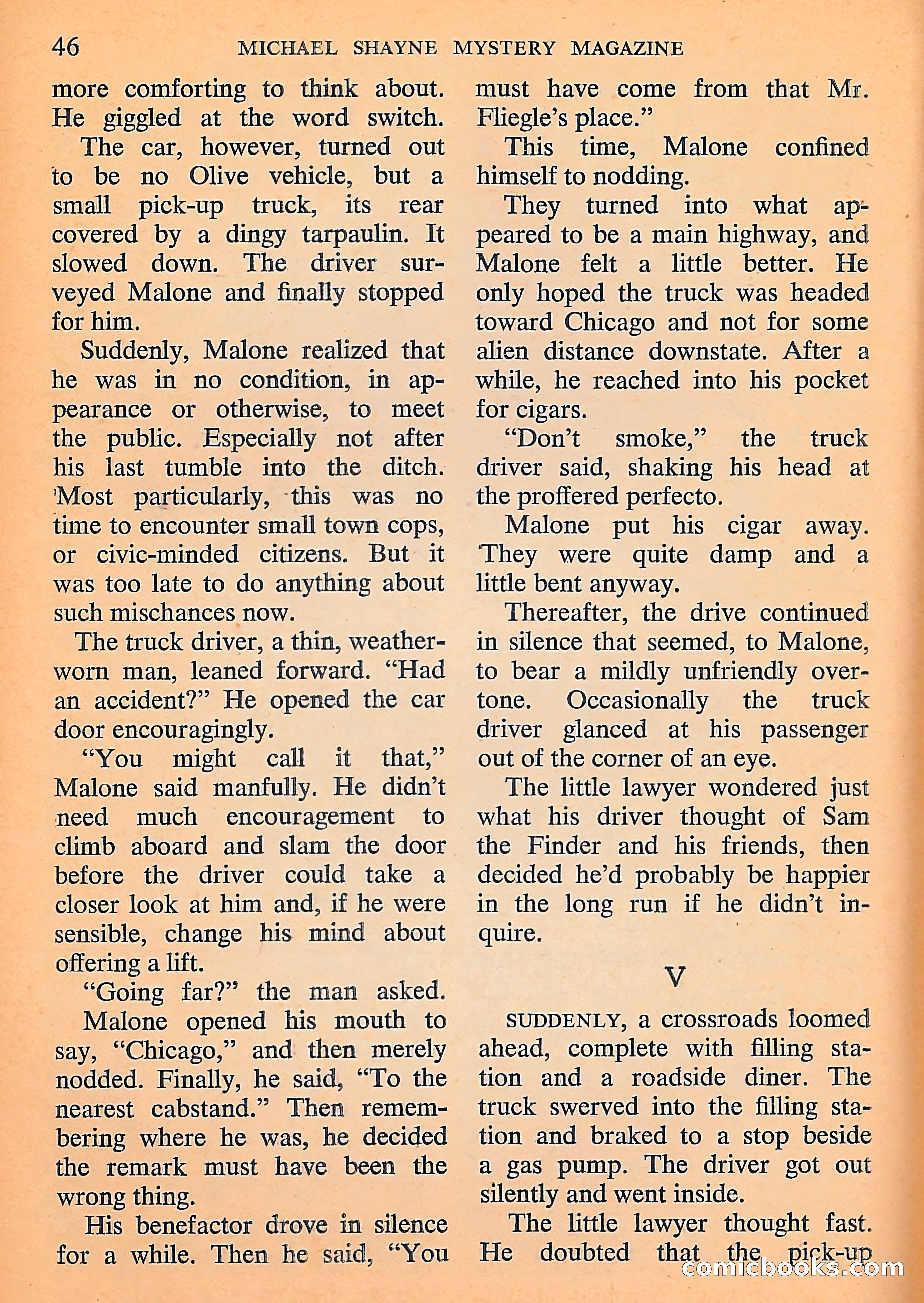 Michael Shayne Mystery Magazine, September 1956 — page 48 of 164