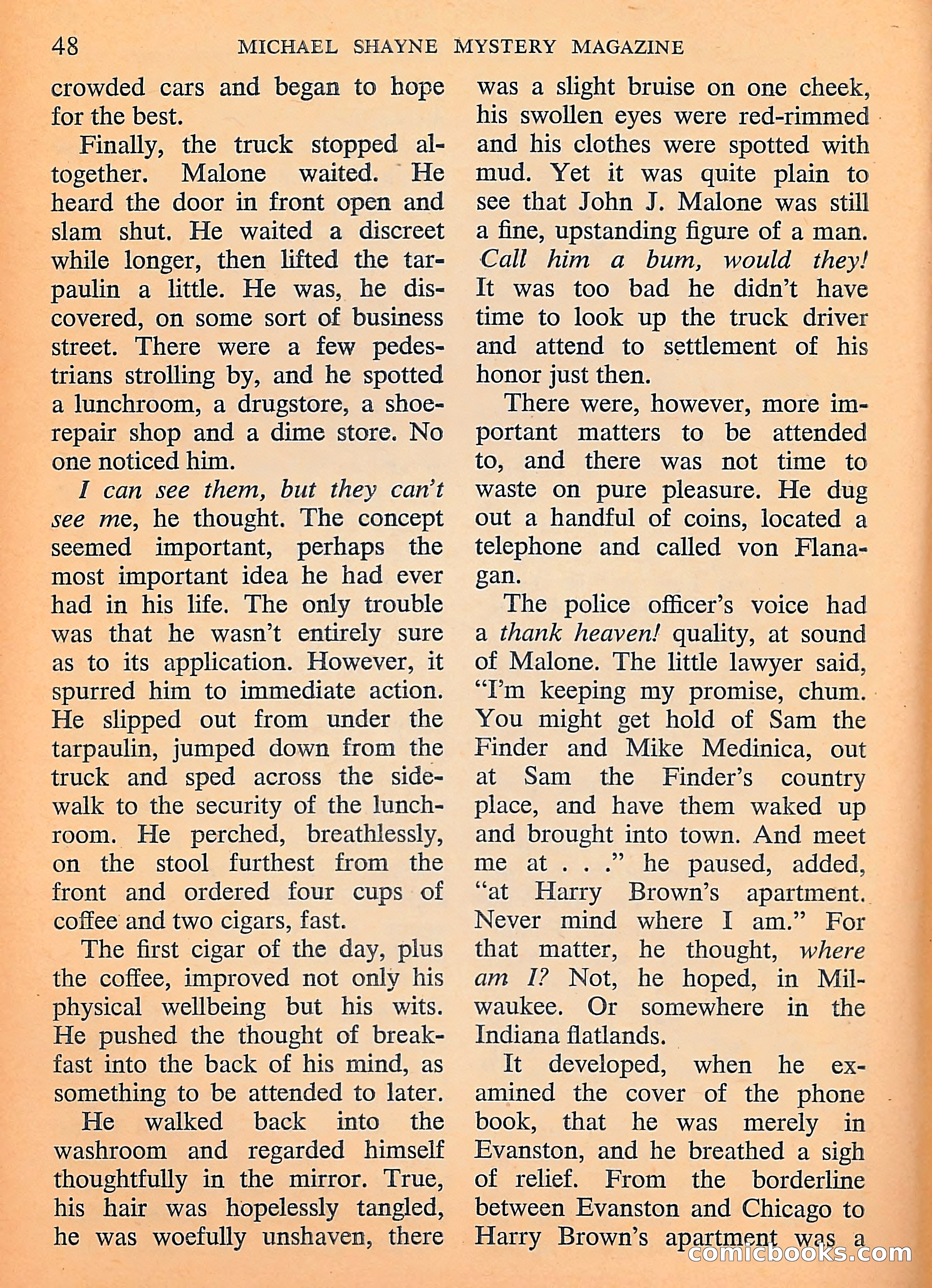 Michael Shayne Mystery Magazine, September 1956 — page 50 of 164