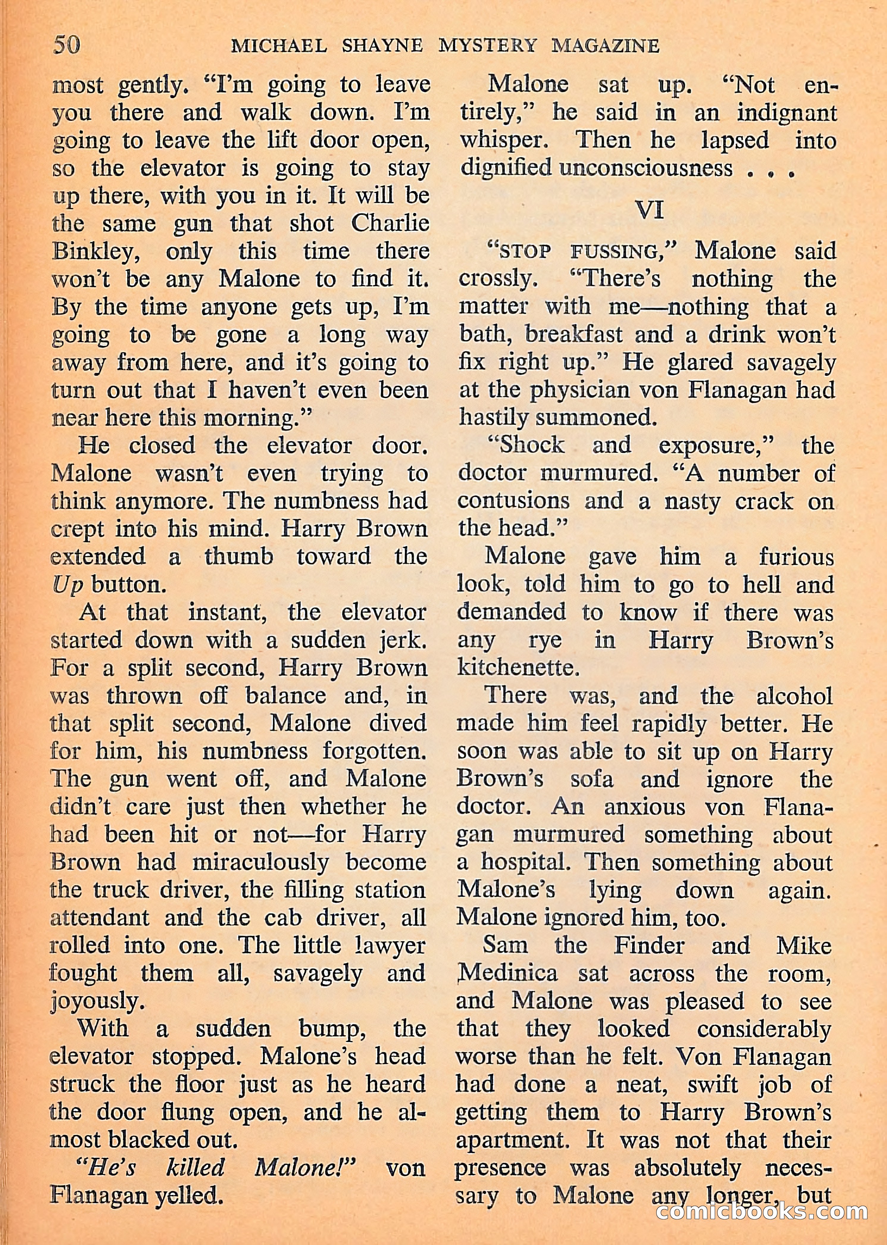 Michael Shayne Mystery Magazine, September 1956 — page 52 of 164